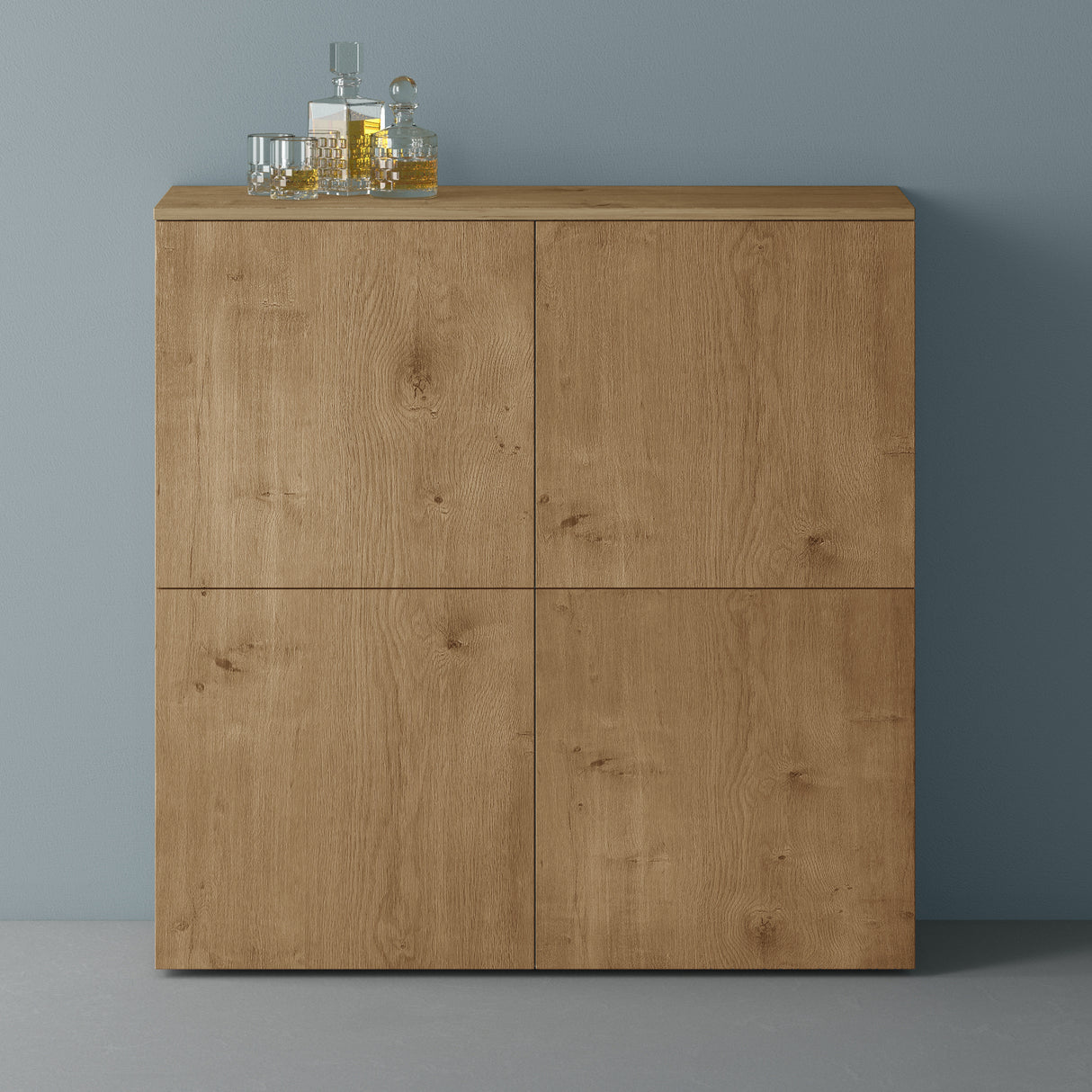 glasvilla Mobile Contenitore con 4 ante e 4 vani per Soggiorno, Sala da Pranzo, Camera da Letto Schrank04