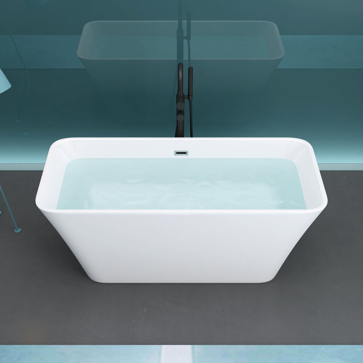 glasvilla Bañera Independiente Acrílico Ovalada Bañera de Acrílico de Pie incl. Kit de Drenaje Pop Up Blanco