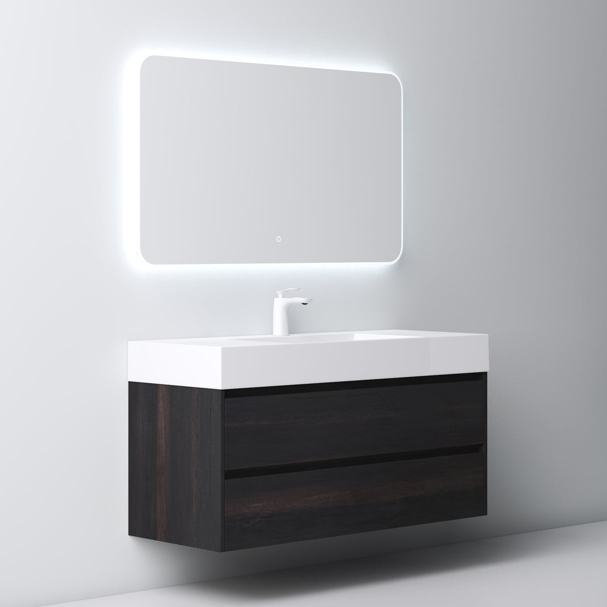 conjunto de muebles de baño glasvilla mueble bajo lavabo 120x48x63cm con 2 cajones incluido lavabo Deep