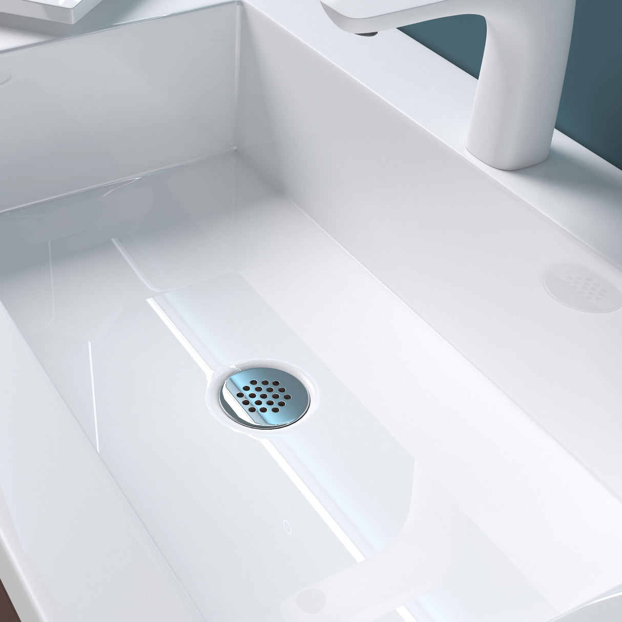 glasvilla lavabo de encastre lavabo a la derecha BTH: 120x46x13,5cm diseño de mueble de lavabo en mineral colado en blanco Colossum820