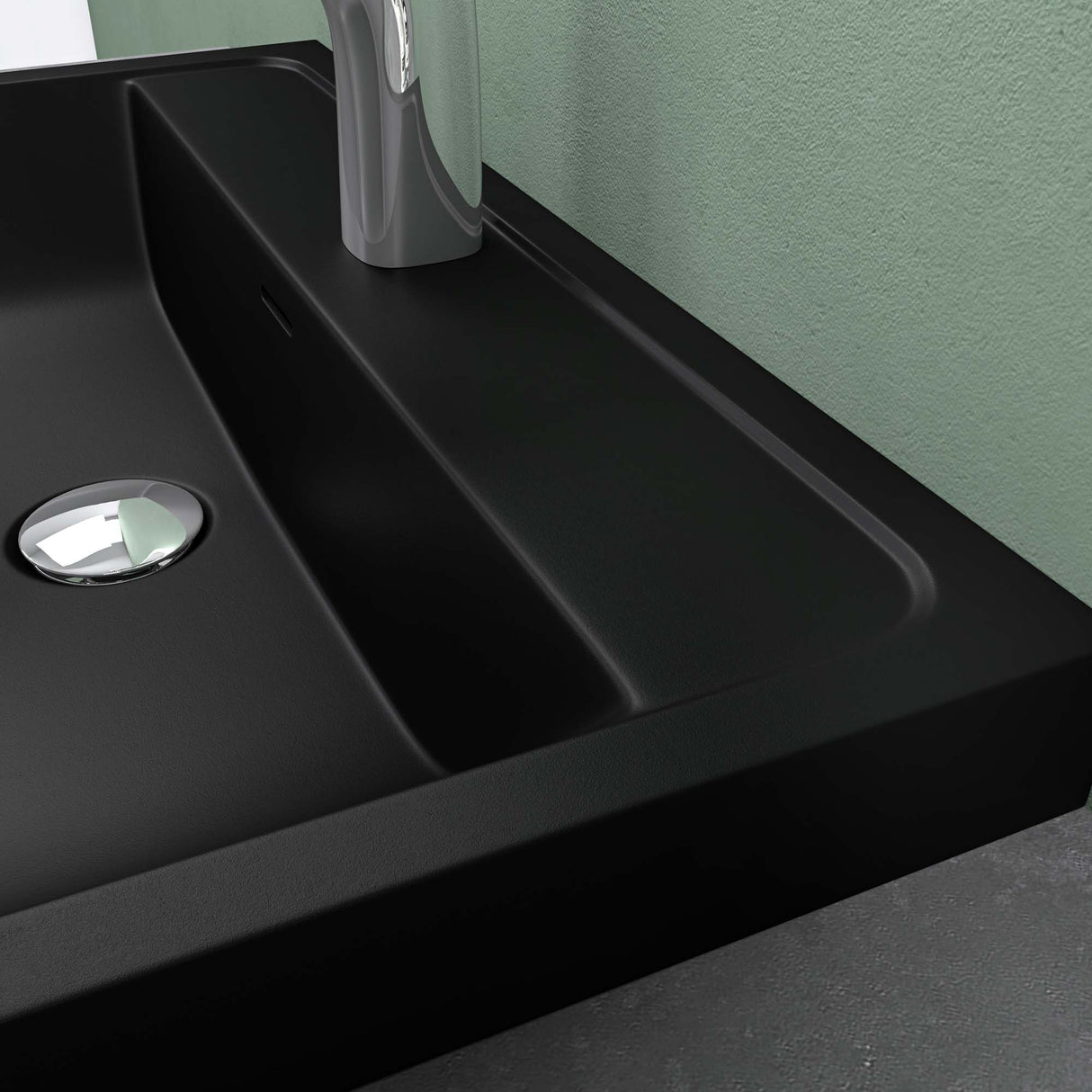 glasvilla Lavabo Lavabo empotrado Cuenca rectangular de mineral con desbordamiento Col8