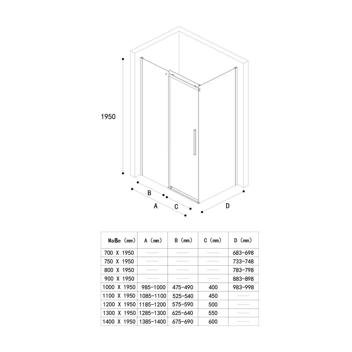 glasvilla Cabine de Douche en Verre de Sécurité 8mm Noir Douche d'Angle avec NANO Porte Coulissante Ravenna18