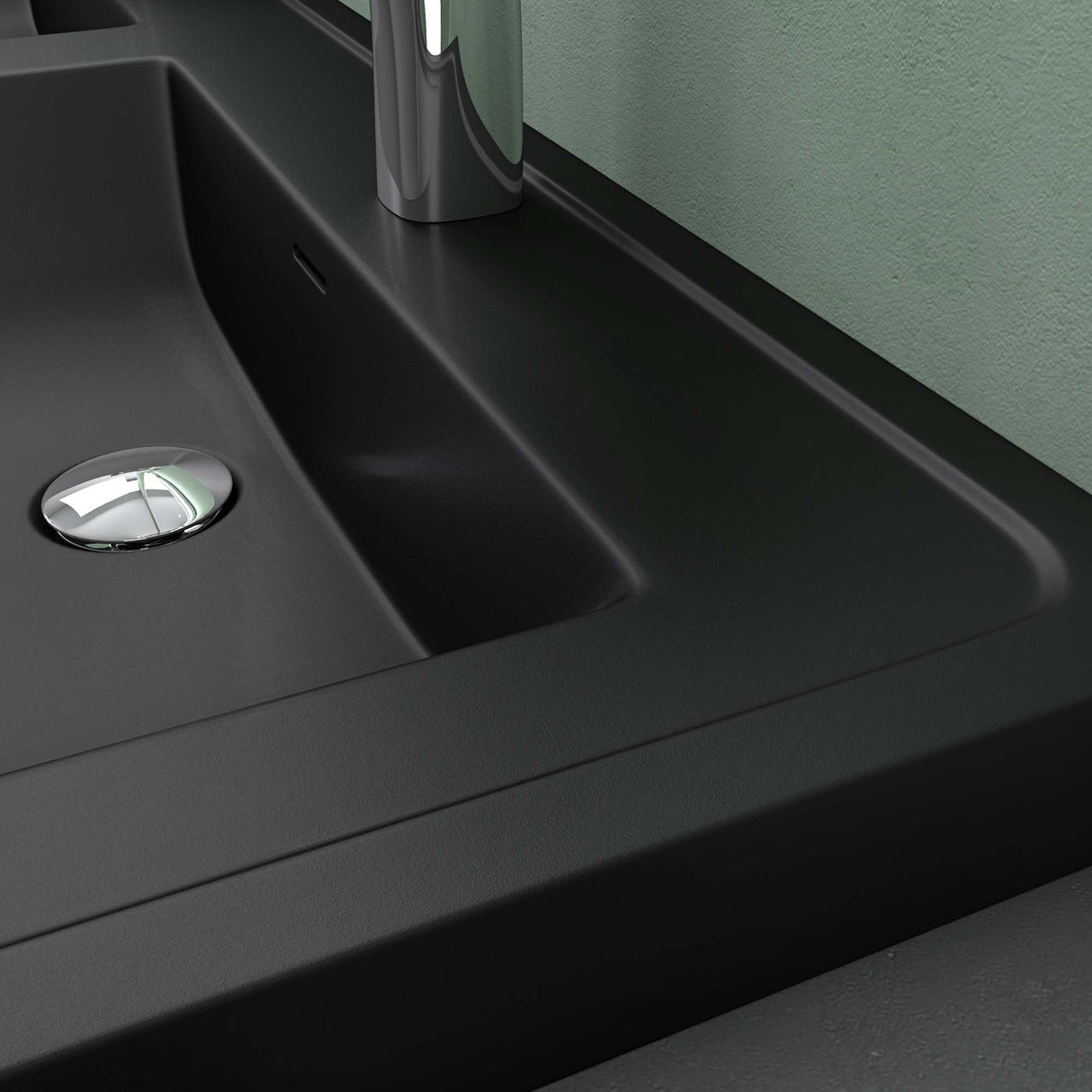 glasvilla Lavabo Lavabo empotrado Cuenca rectangular de mineral con desbordamiento Col8