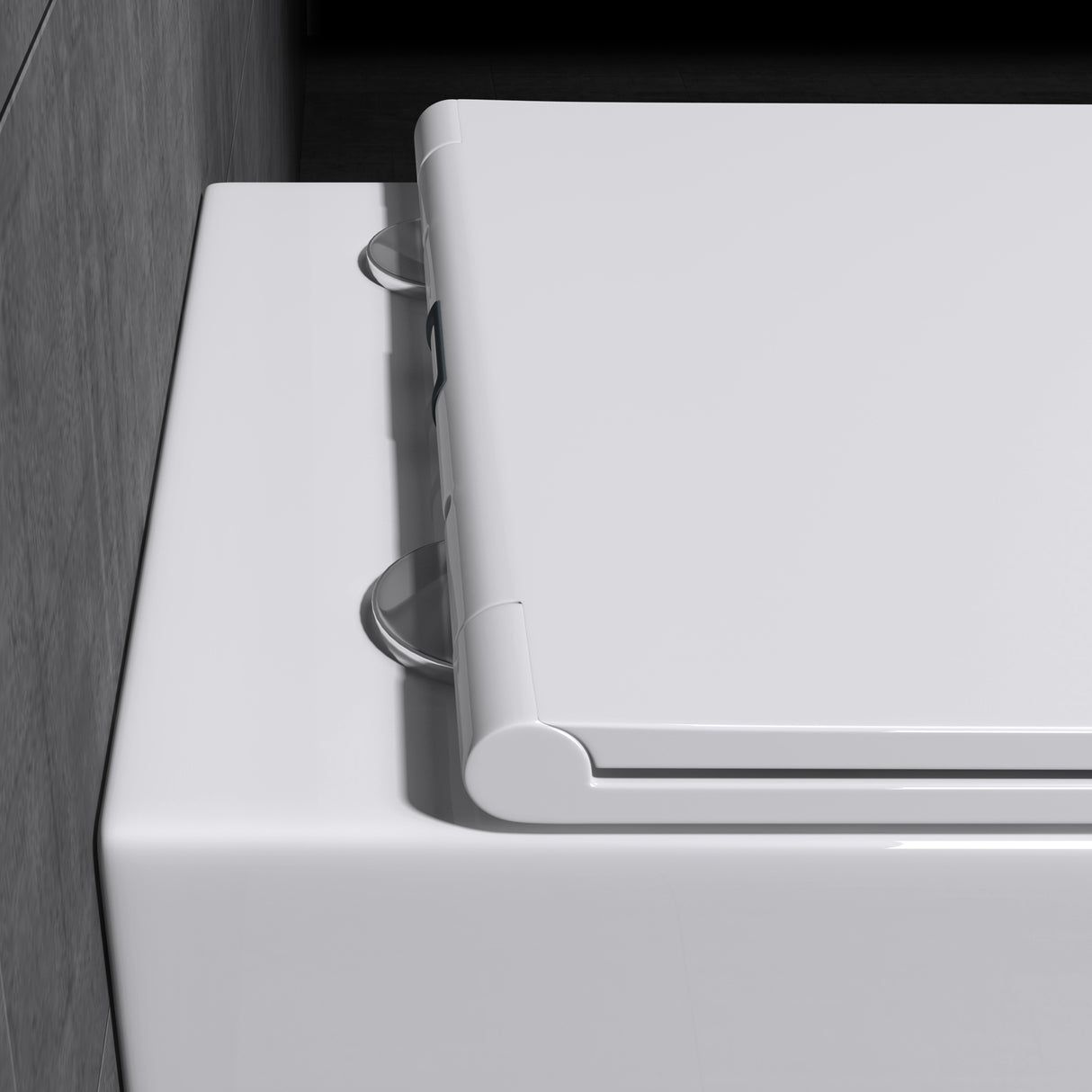 glasvilla Sanitari Bagno Sospeso in Ceramica, WC Sospeso senza Brida con Chiusura di Soft Close Aachen112