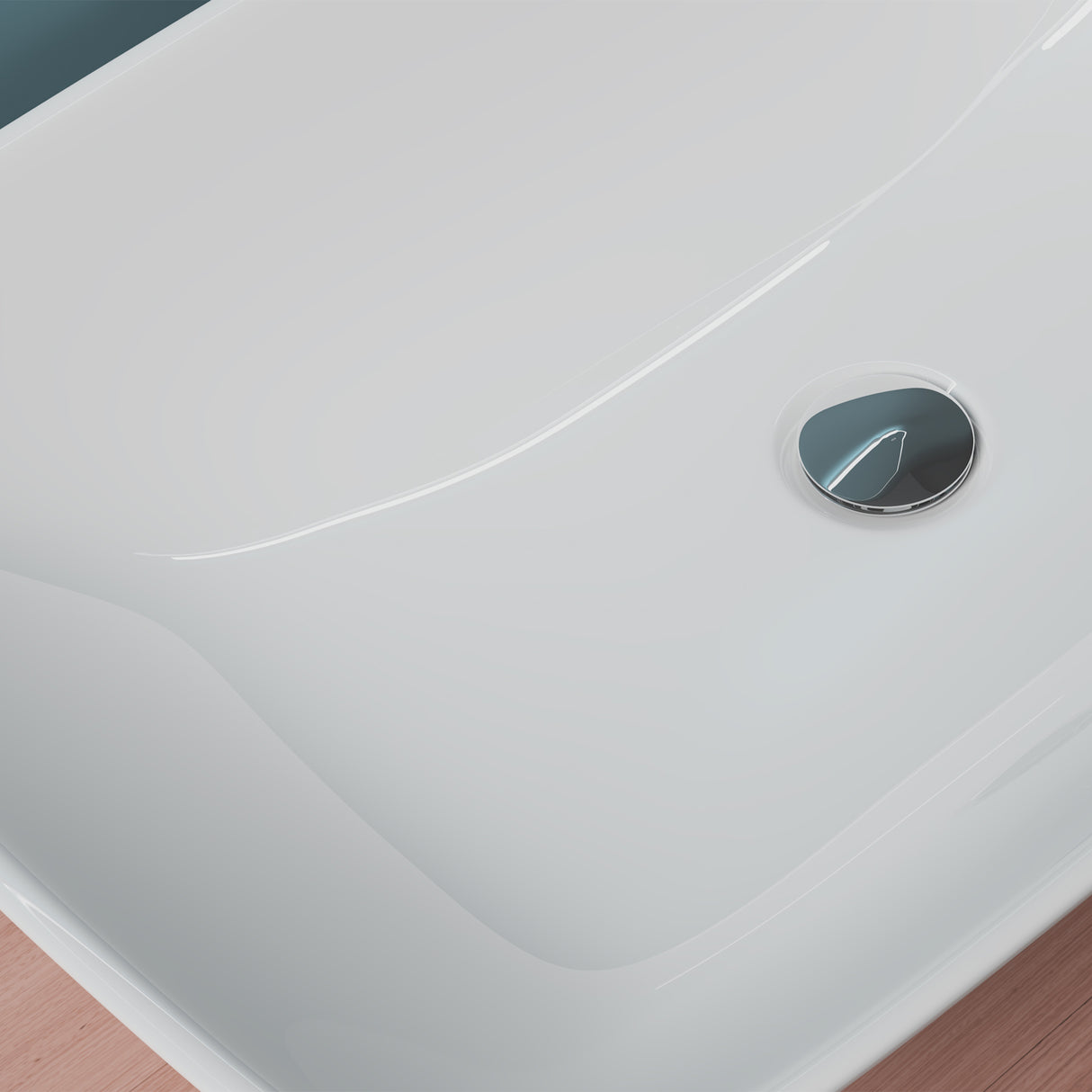 glasvilla Lavabo de encimera, blanco Bruselas159 de cerámica, con recubrimiento nano