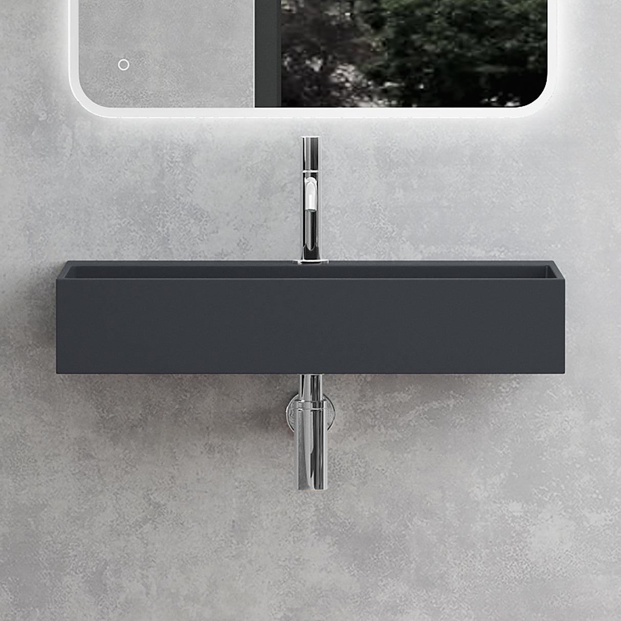 Lavabo Glasvilla Col6028 – Mineralguss con orificio para grifo, diseño y funcionalidad superior