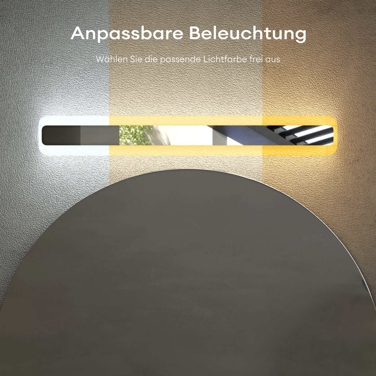 glasvilla Lampada da Specchio LED per Bagno | Lampada a Specchio 3000-6000K, Illuminazione da Parete 14W con 3 Temperature di Colore per Trucco LumaRay