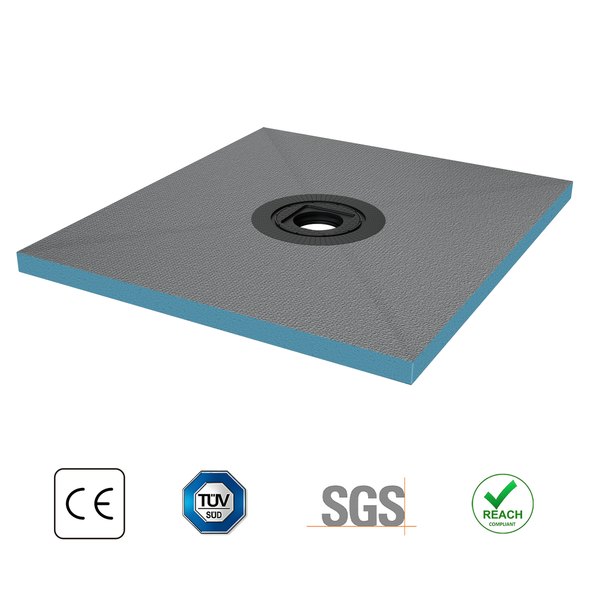 Élément de douche Glasvilla, panneau de douche carrelable, éléments de douche avec caniveaux, receveur de douche affleurant le sol, panneau XPS incliné