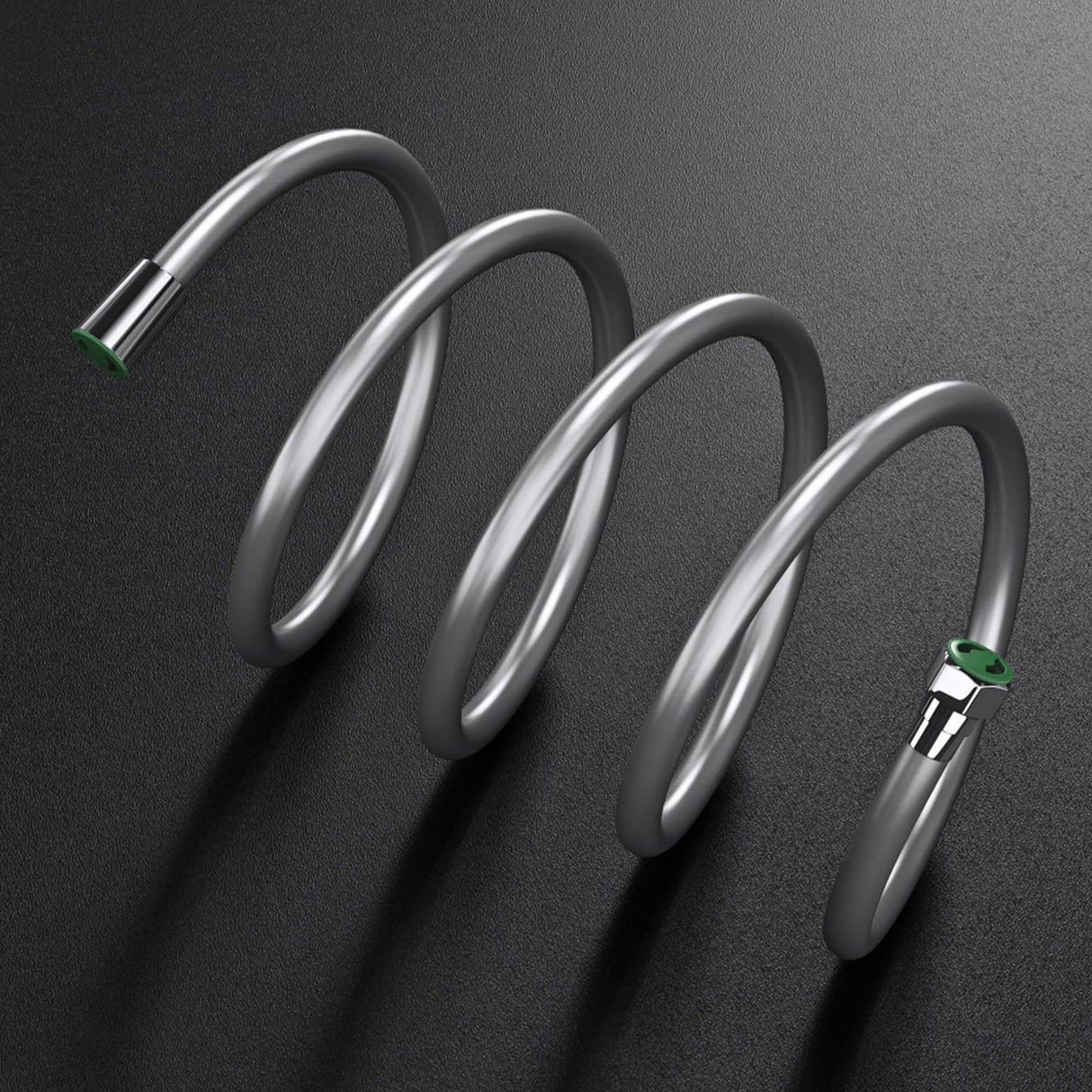 Tubo doccia Glasvilla flessibile doccia liscio effetto metallo cromato con protezione antipiega