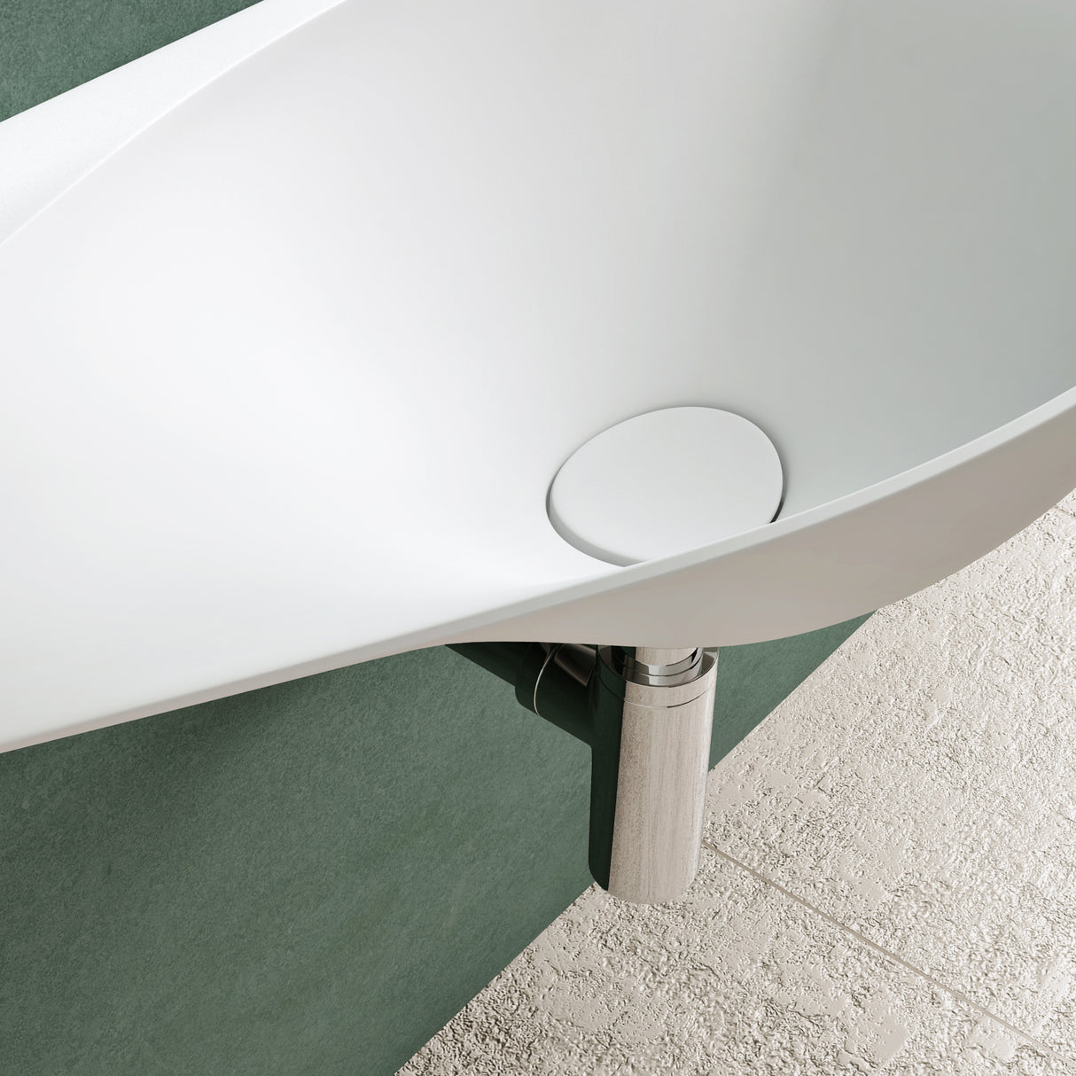 lavabo de diseño glasvilla lavabo suspendido BTH: 80x37x22cm en blanco mate de mineral fundido con tapa de desagüe cuenco de lavabo Col816