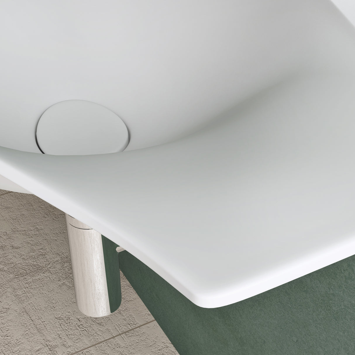 lavabo de diseño glasvilla lavabo suspendido BTH: 80x37x22cm en blanco mate de mineral fundido con tapa de desagüe cuenco de lavabo Col816