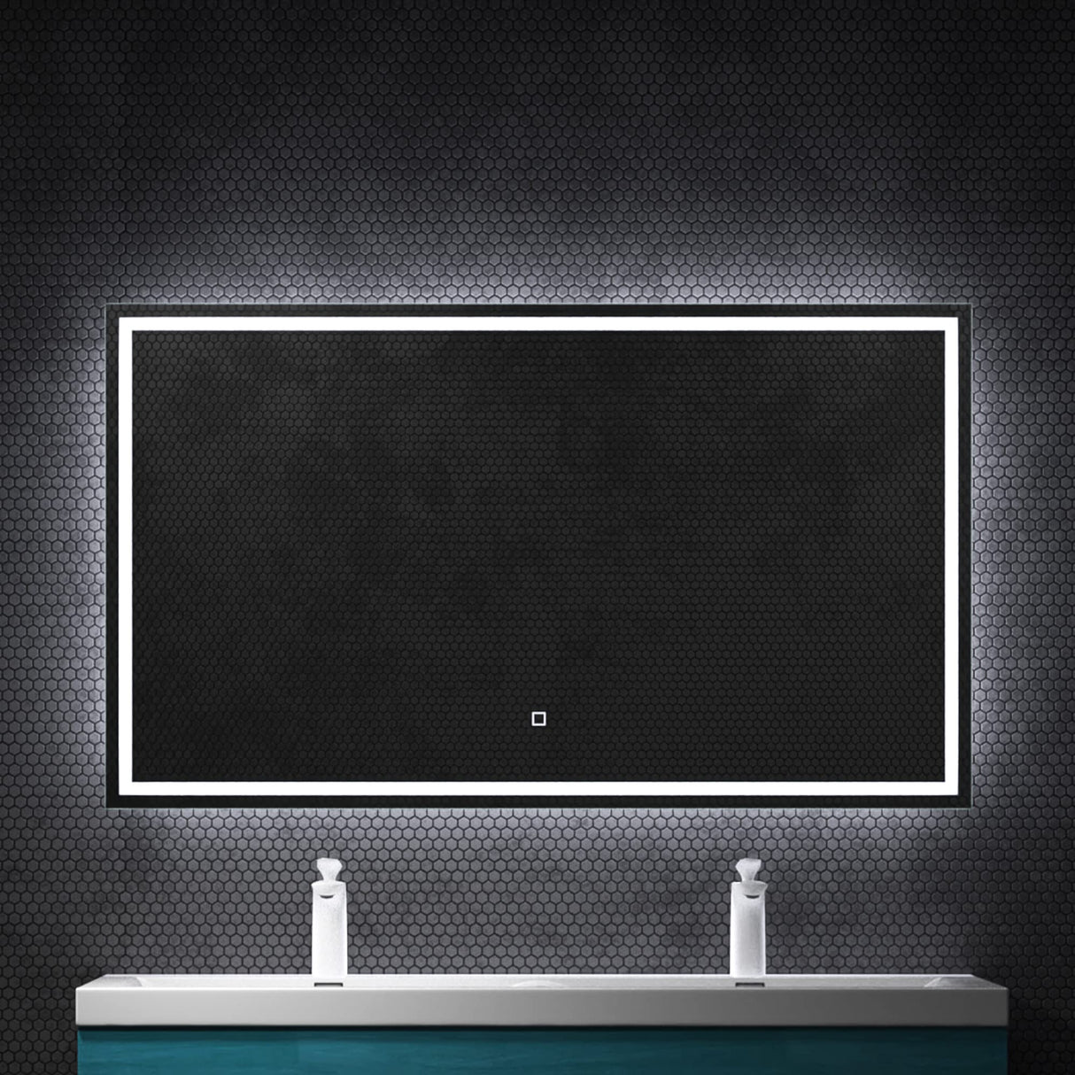 glasvilla Specchio da Bagno Appeso Specchio LED da Parete per Il Trucco Specchio da Bagno a LED con Interruttore Touch Anti-Appannamento Spiegel-02