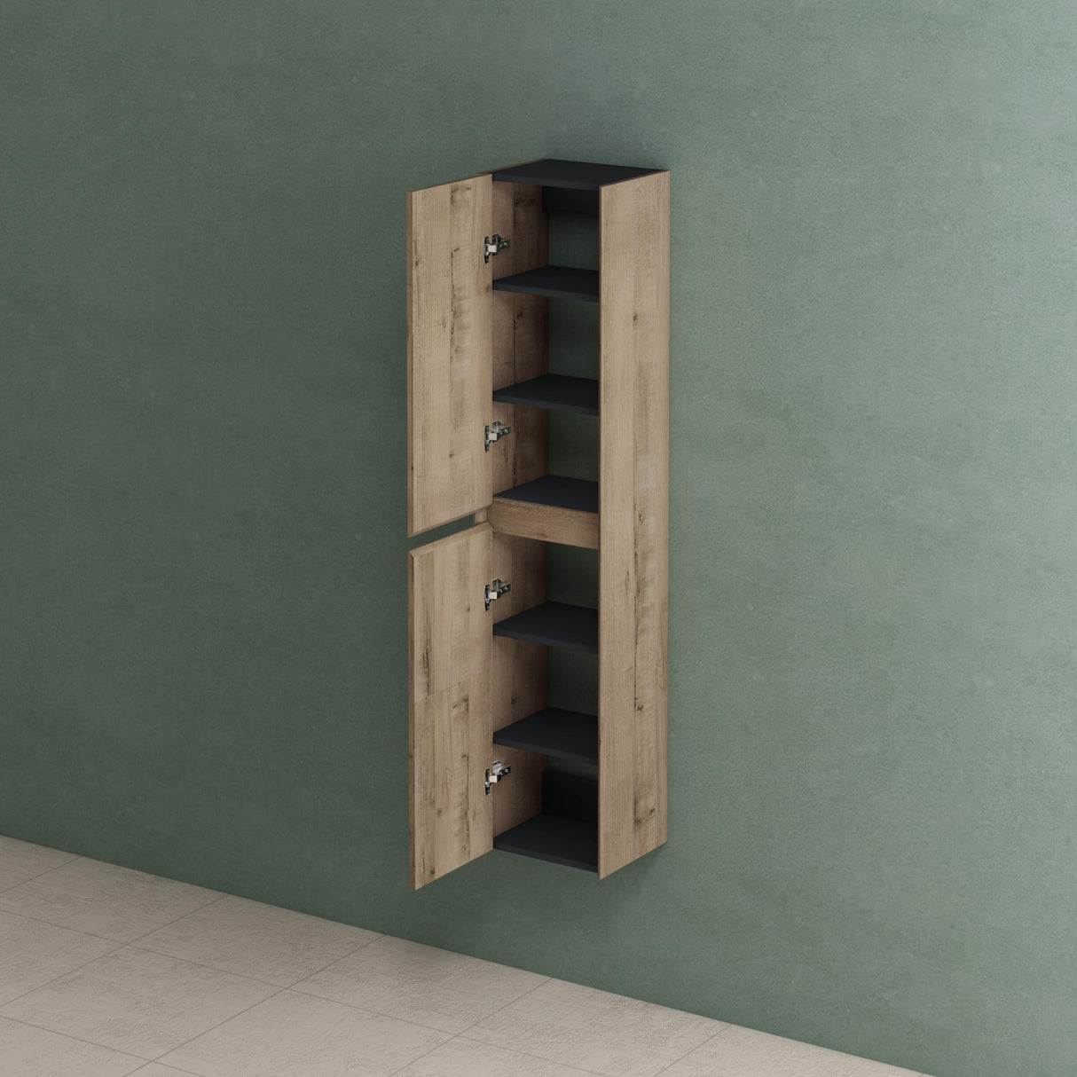 glasvilla Hochschrank armario multifuncional armario de baño armario de baño con 2 puertas y 6 compartimentos estante de baño para múltiples funciones BTH: 35x30x160 cm Rimo