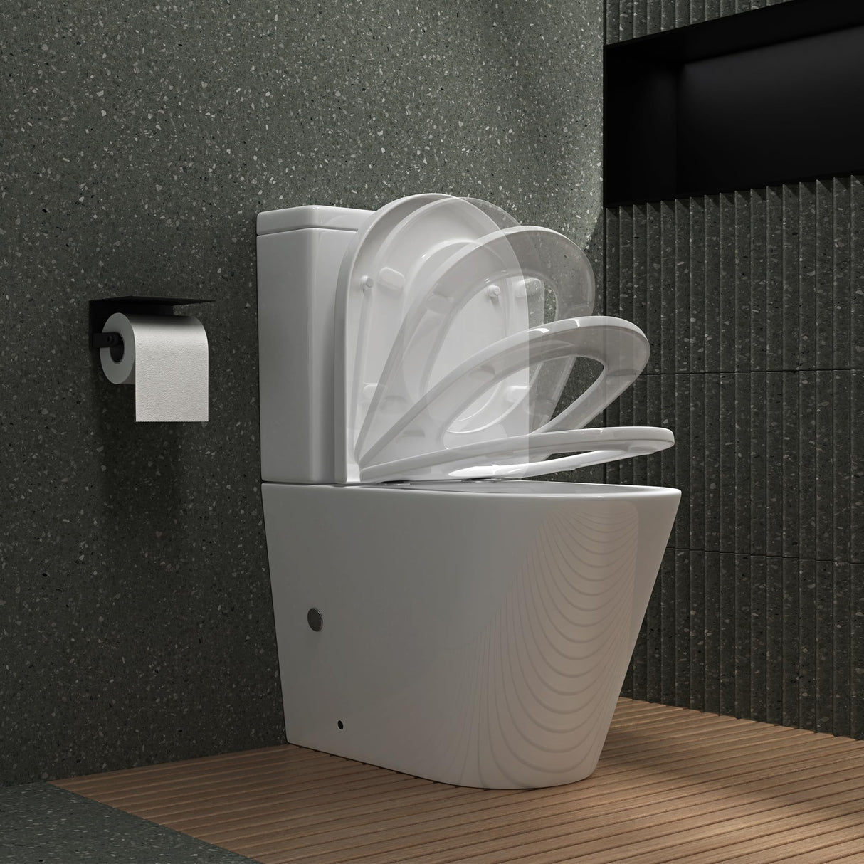 glasvilla Toilettes sur Pied en Céramique WC sans Bride 36x63x82 cm WC sur Pied avec Réservoir Stand108T