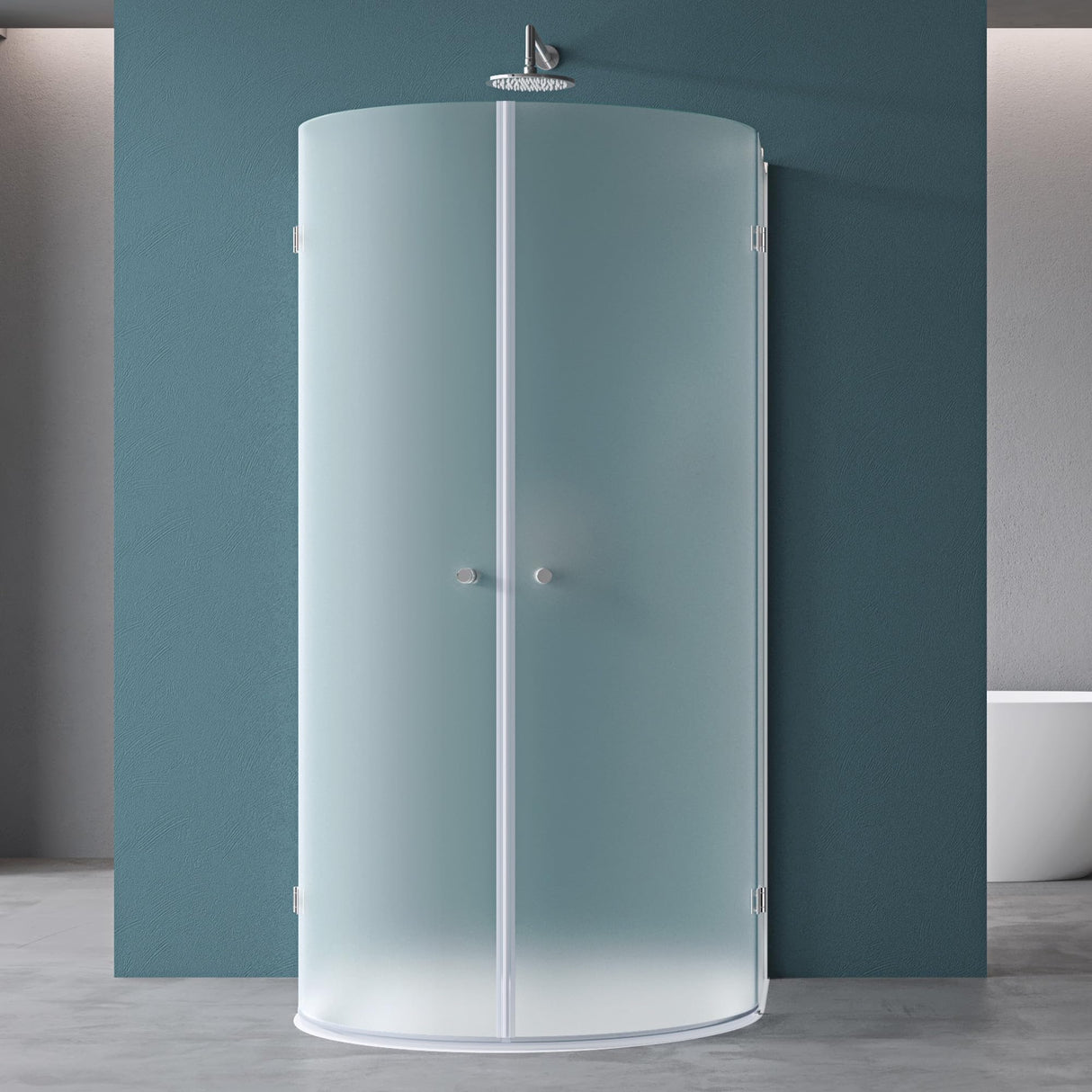 glasvilla Duschkabine U Form Dusche semicircular 6mm ESG-Sicherheitsglas con Easy-Clean Nano-Beschichtung Ravenna03