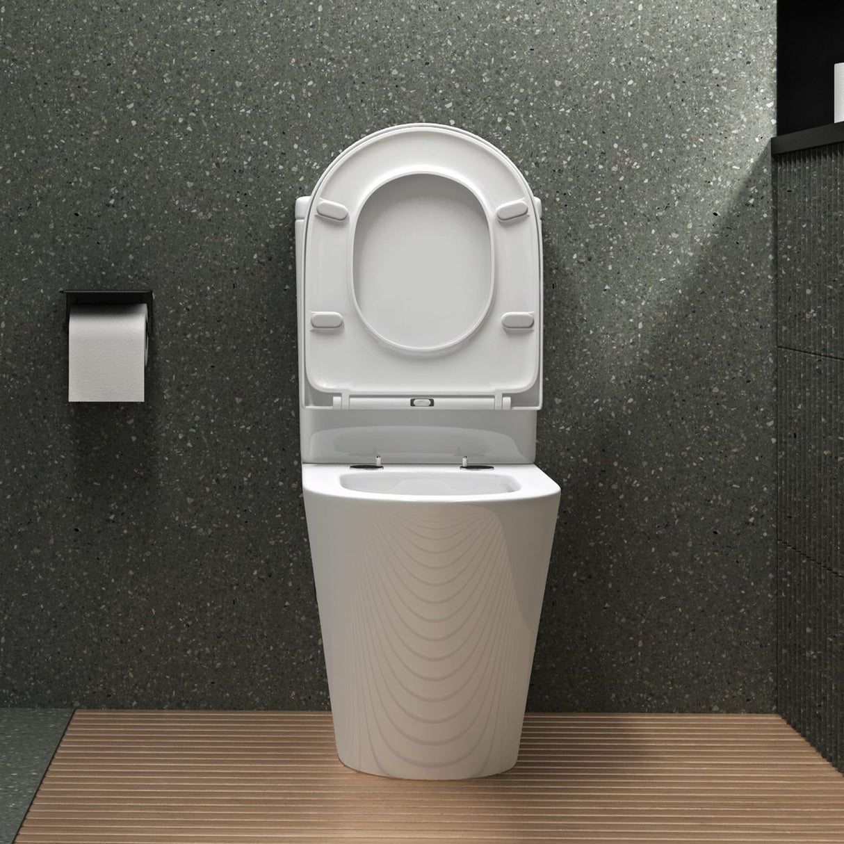 glasvilla Toilettes sur Pied en Céramique WC sans Bride 36x63x82 cm WC sur Pied avec Réservoir Stand108T