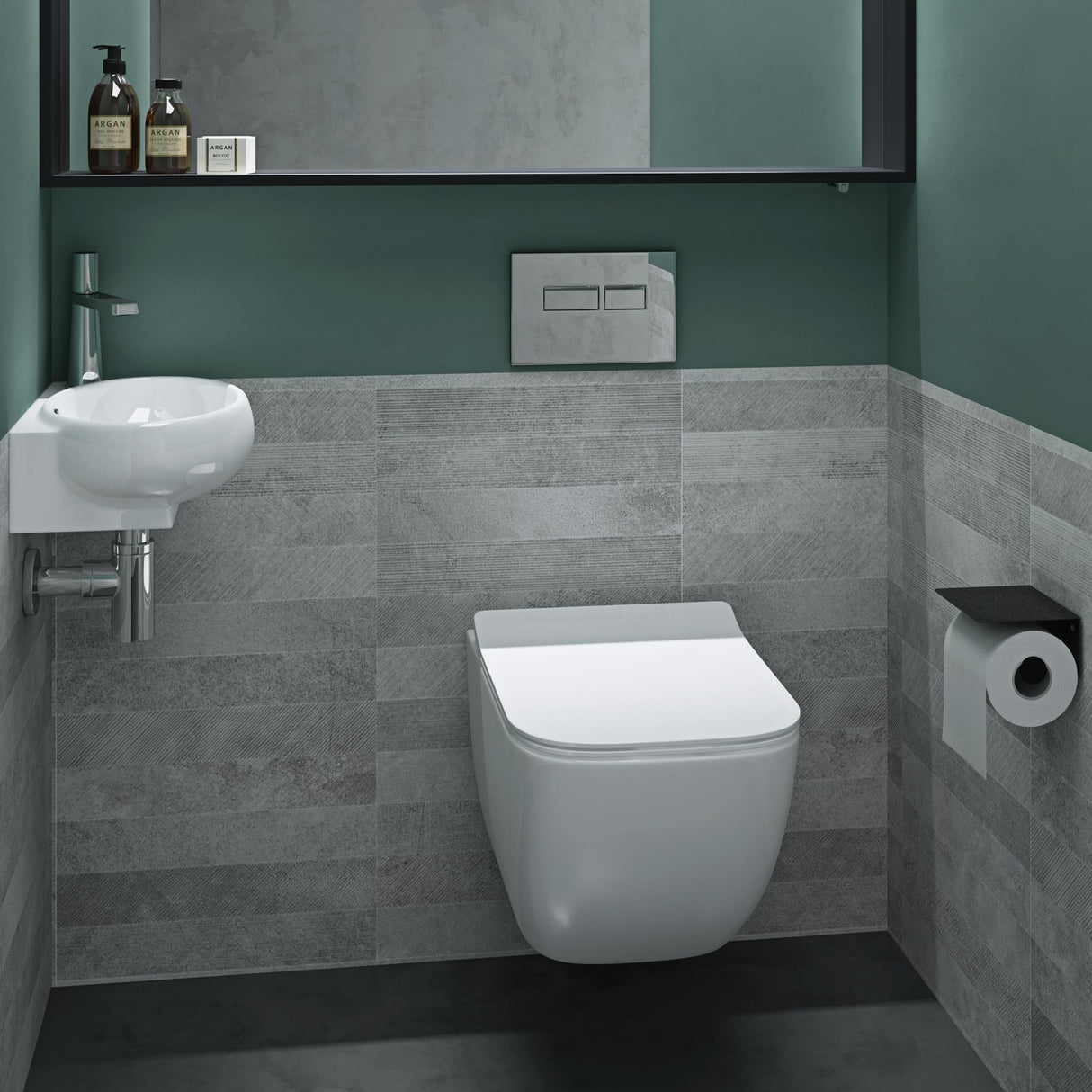 glasvilla Lavabo de invitados WC Lavabo de cerámica con NANO, BTH: 42x28x15cm, Brüssel001