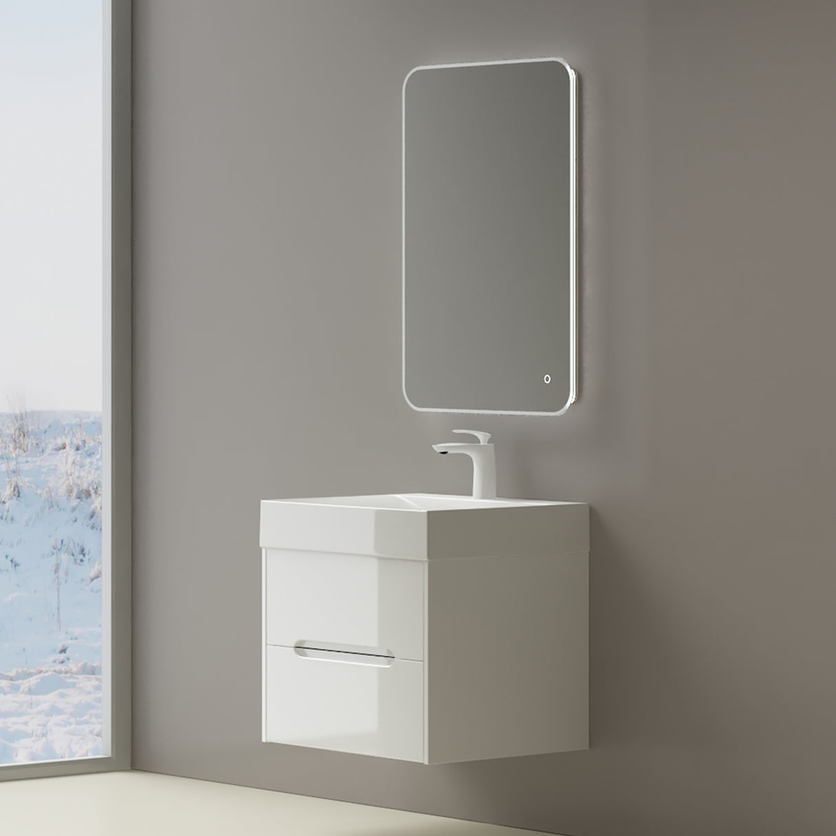 conjunto de muebles de baño glasvilla mueble de lavabo con cajones de cierre suave incluido lavabo de mineral Yoga
