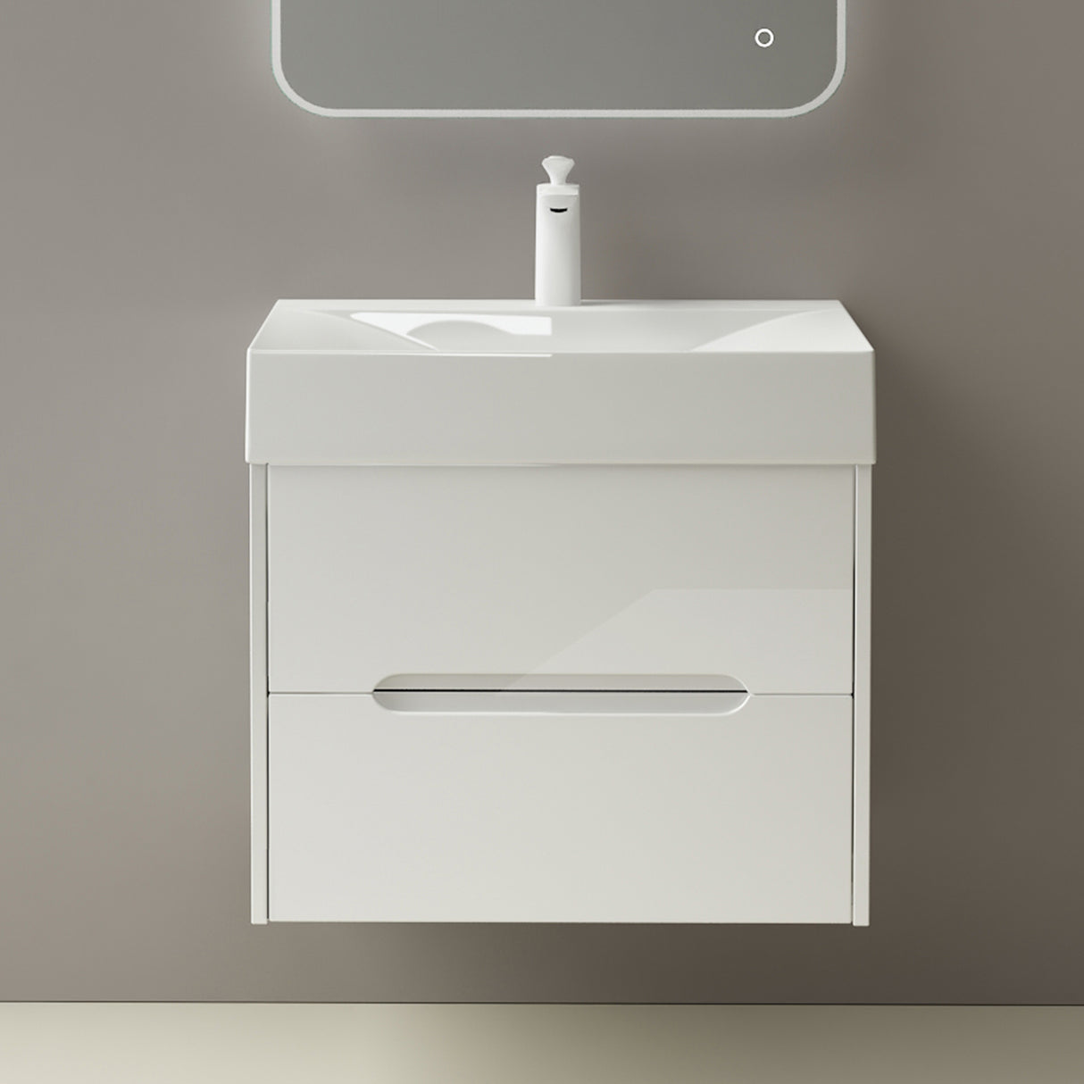 conjunto de muebles de baño glasvilla mueble de lavabo con cajones de cierre suave incluido lavabo de mineral Yoga