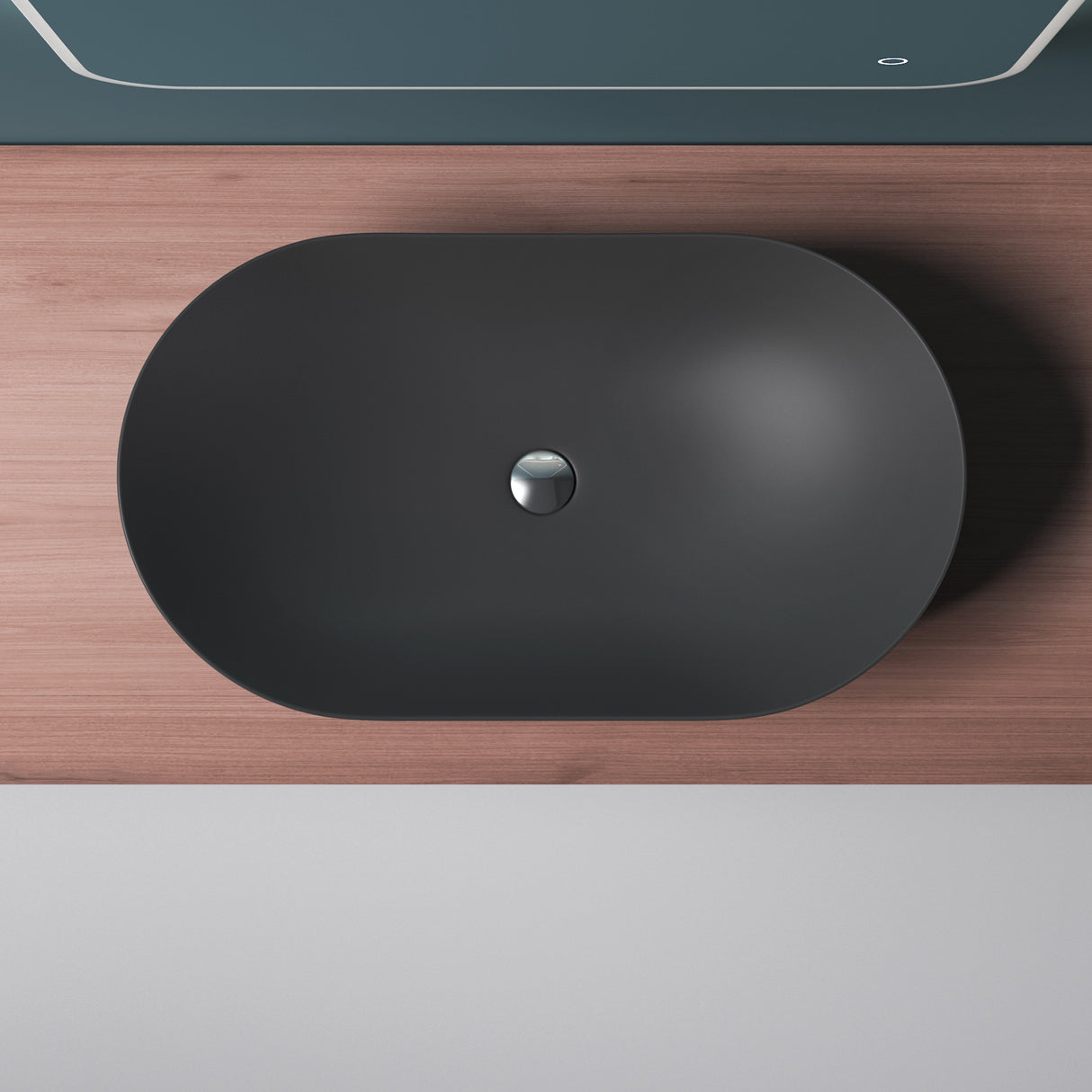 glasvilla Lavabo da Appoggio in Ceramica, Lavandino Bagno Ovale con Rivestimento Nano Brüssel858