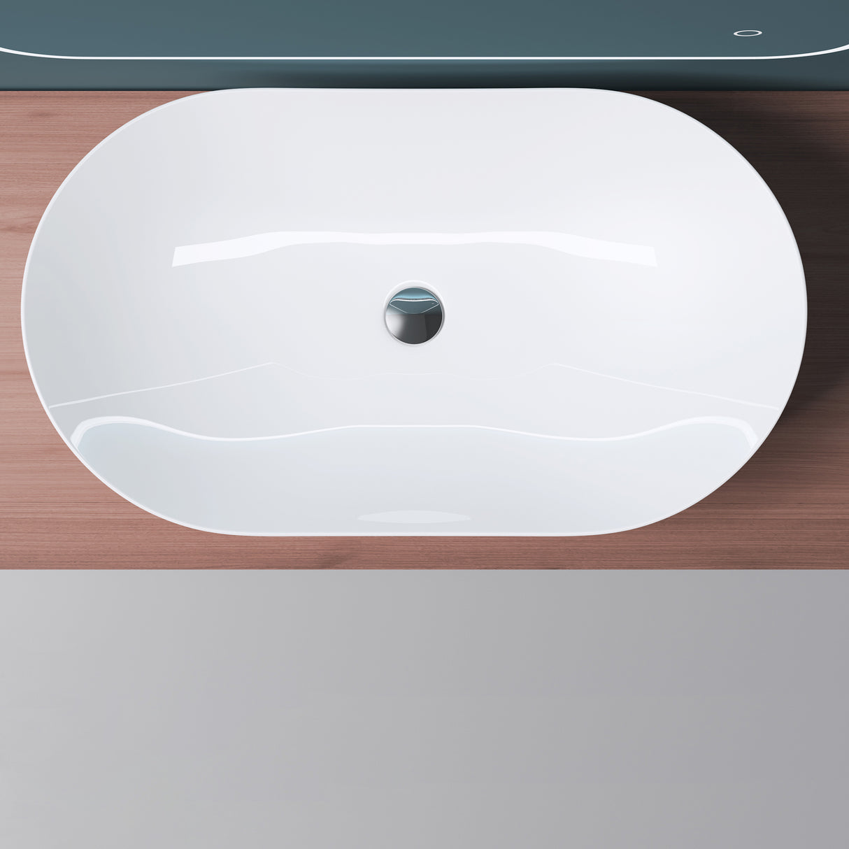 glasvilla Lavabo da Appoggio in Ceramica, Lavandino Bagno Ovale con Rivestimento Nano Brüssel858