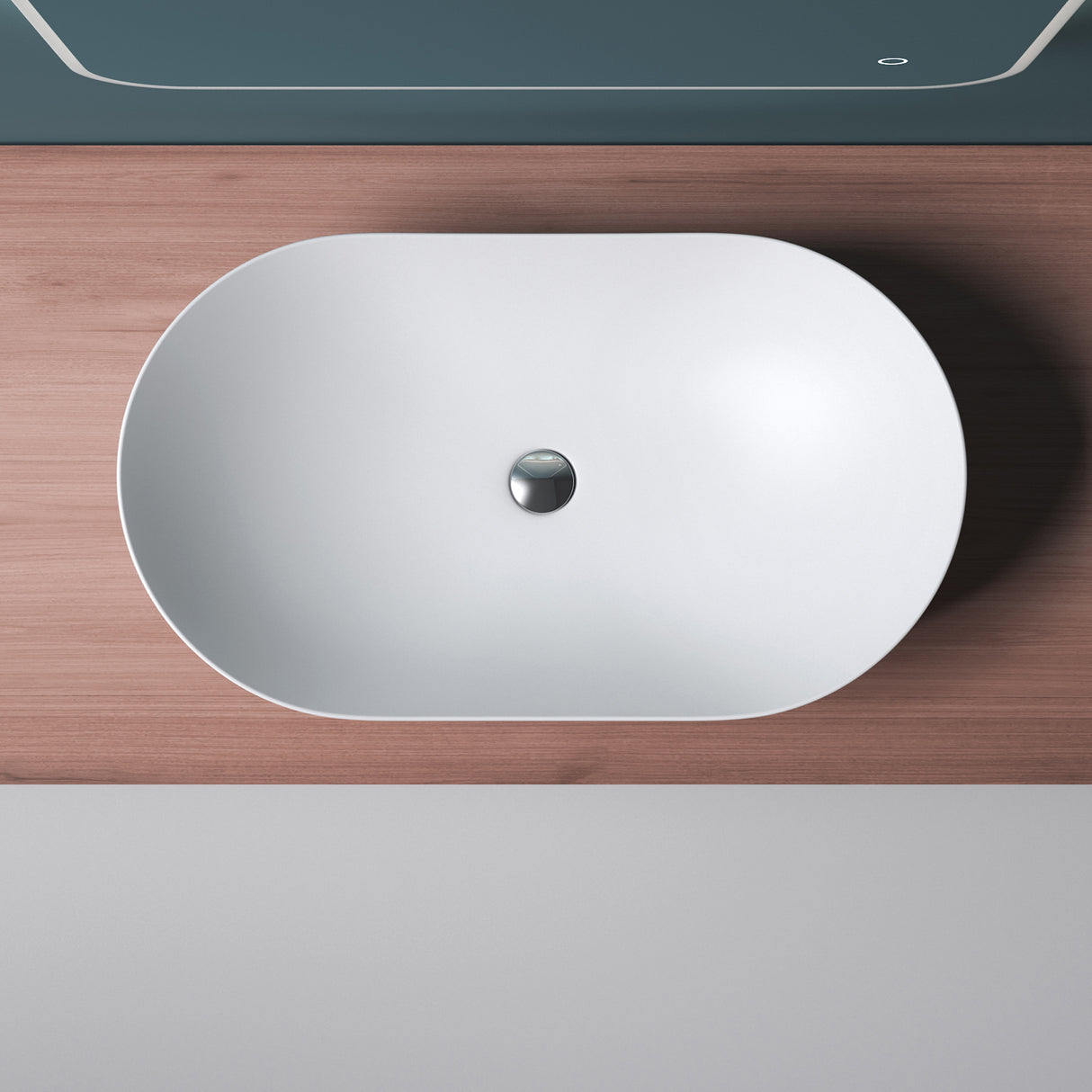 glasvilla Lavabo da Appoggio in Ceramica, Lavandino Bagno Ovale con Rivestimento Nano Brüssel858