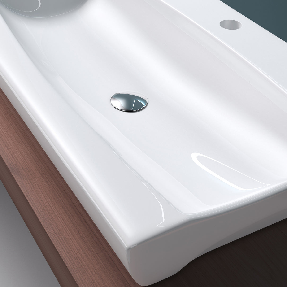 glasvilla Lavabo da Appoggio in Ceramica 63x40x12cm, Lavabo Bagno Sospeso Lavandino Bagno con Rivestimento nano Bianco Brüssel890