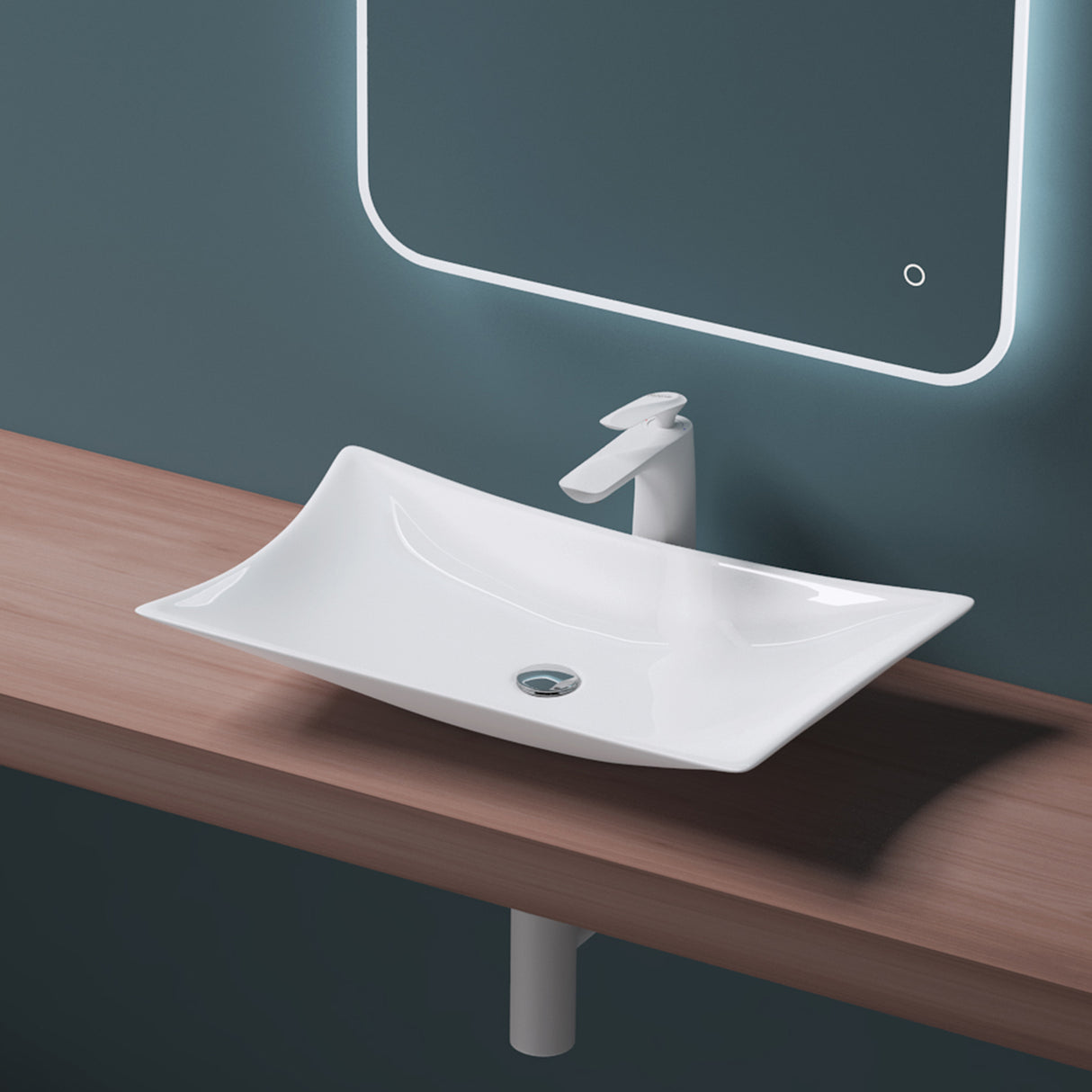 glasvilla Lavabo da Appoggio in Ceramica Lavandino Bagno con Rivestimento Nano Brüssel891