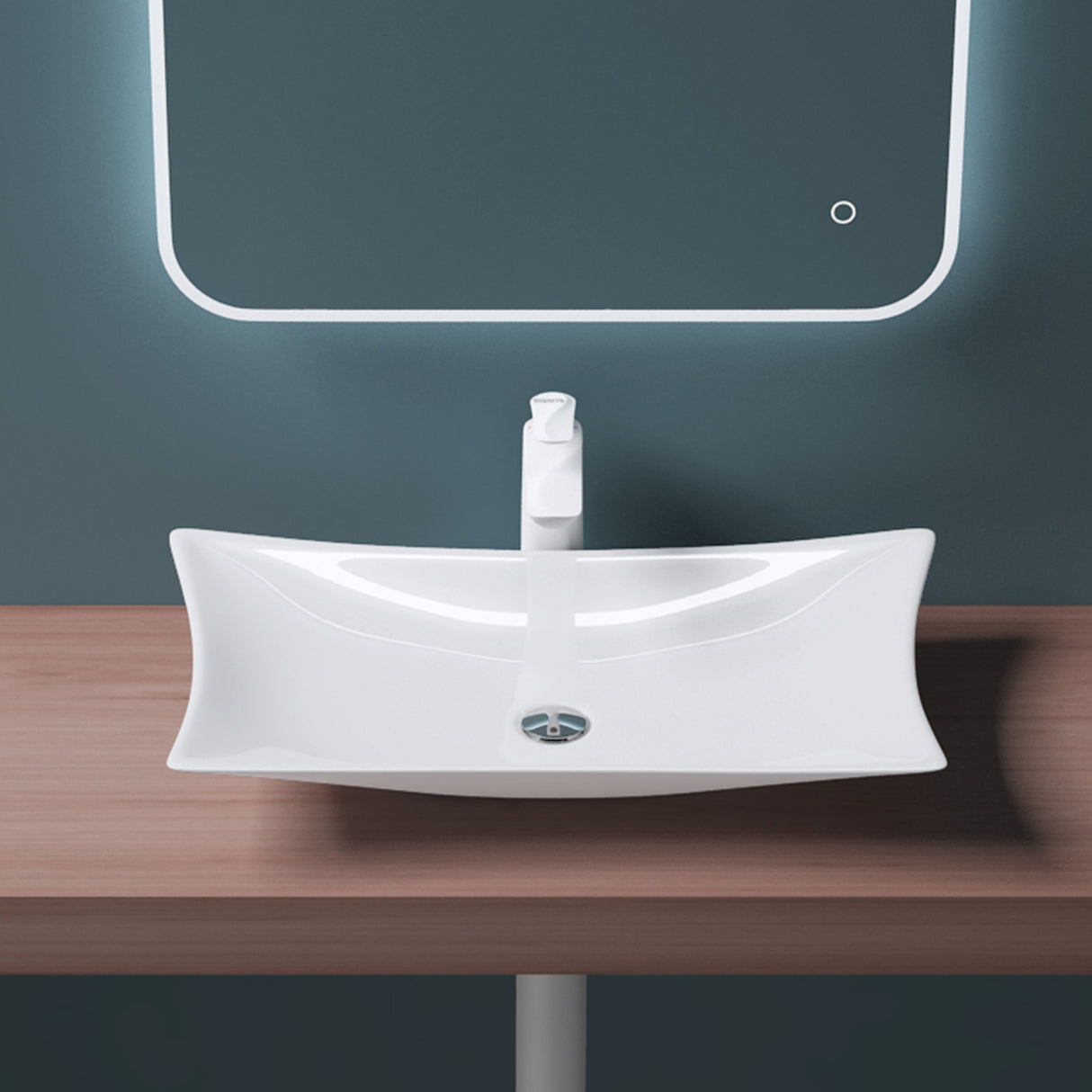 glasvilla Lavabo da Appoggio in Ceramica Lavandino Bagno con Rivestimento Nano Brüssel891