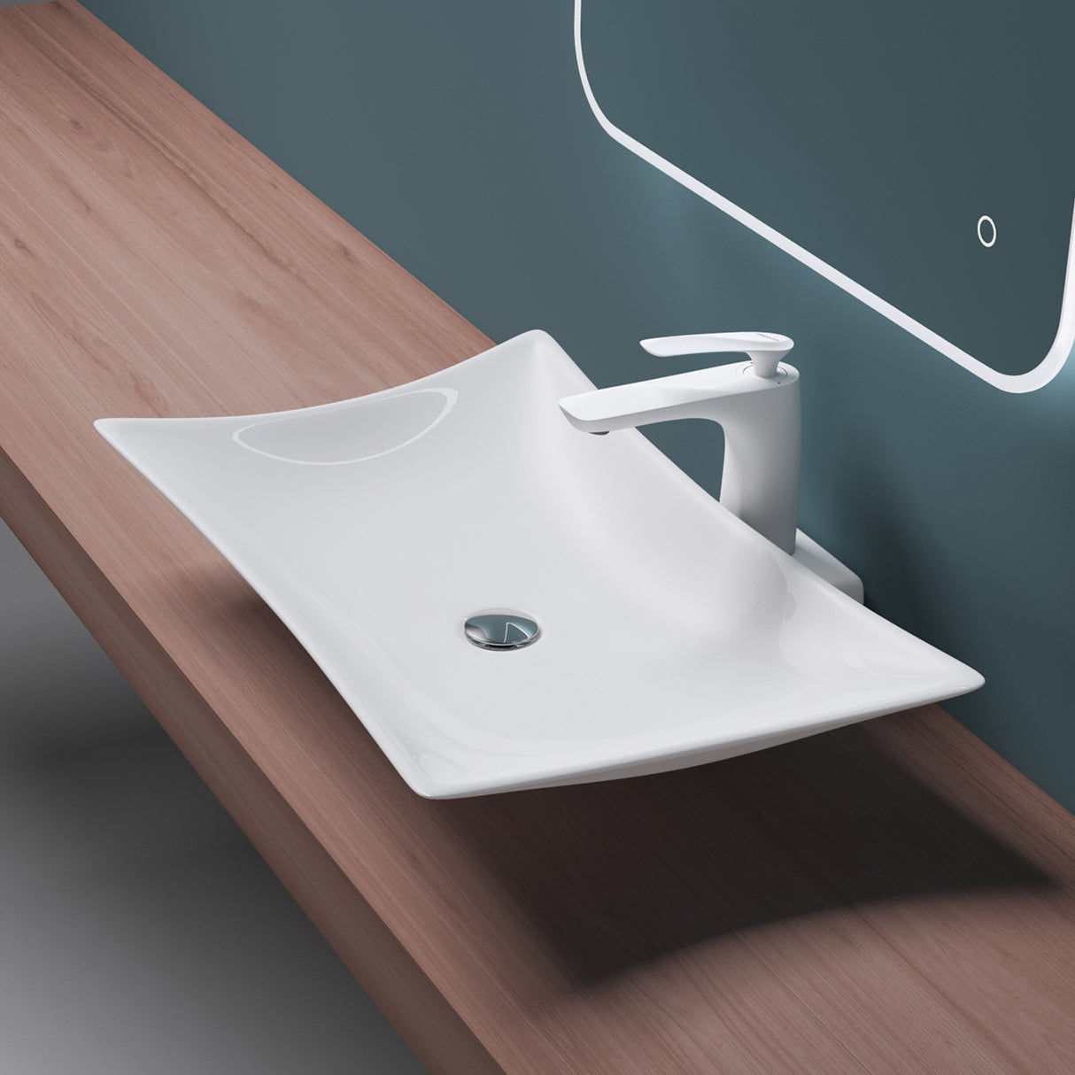 glasvilla Lavabo da Appoggio in Ceramica Lavandino Bagno con Rivestimento Nano Brüssel891