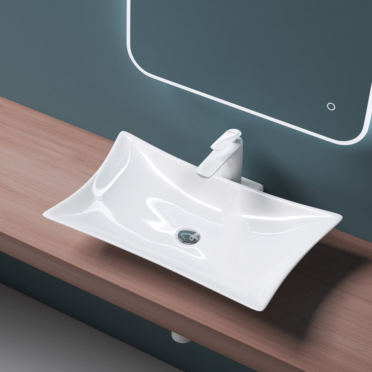 glasvilla Lavabo da Appoggio in Ceramica Lavandino Bagno con Rivestimento Nano Brüssel891