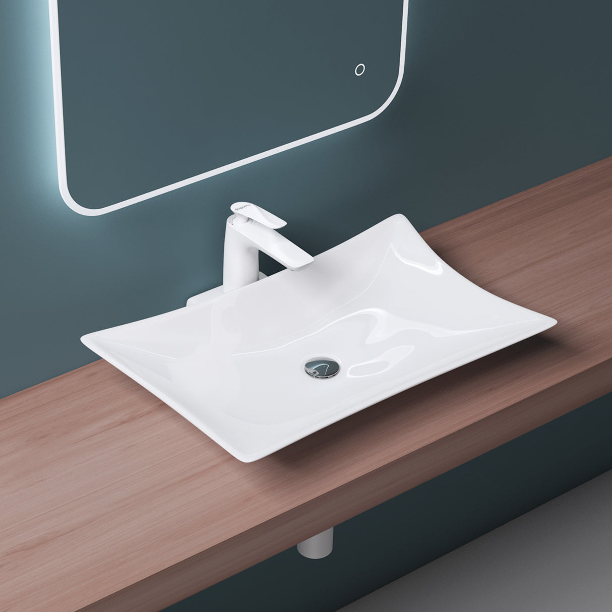 glasvilla Lavabo da Appoggio in Ceramica Lavandino Bagno con Rivestimento Nano Brüssel891