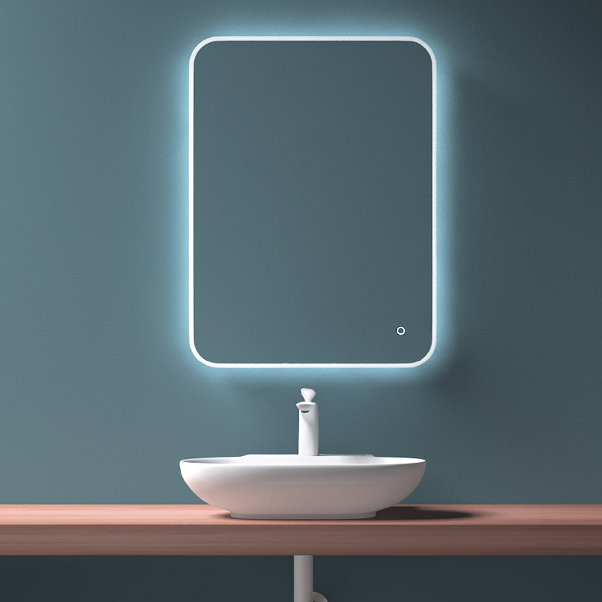 Lavabo Glasvilla da appoggio, lavabo sospeso, LTH: 56x39,5x12,5cm, bianco, in ceramica, con nanorivestimento incluso Brüssel899