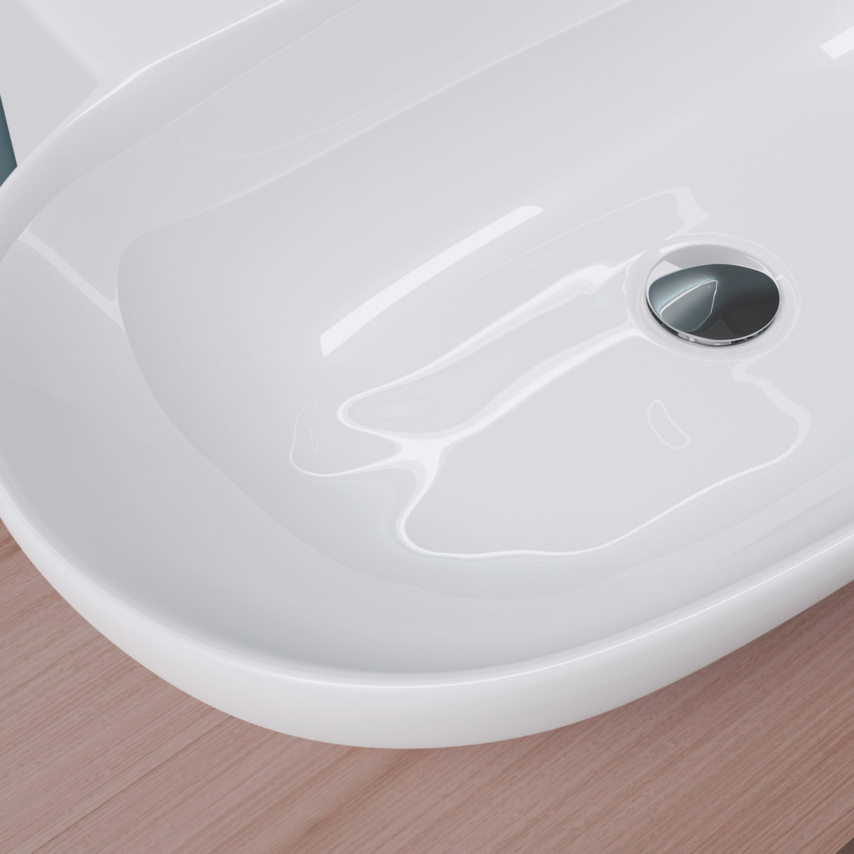 Lavabo Glasvilla da appoggio, lavabo sospeso, LTH: 56x39,5x12,5cm, bianco, in ceramica, con nanorivestimento incluso Brüssel899