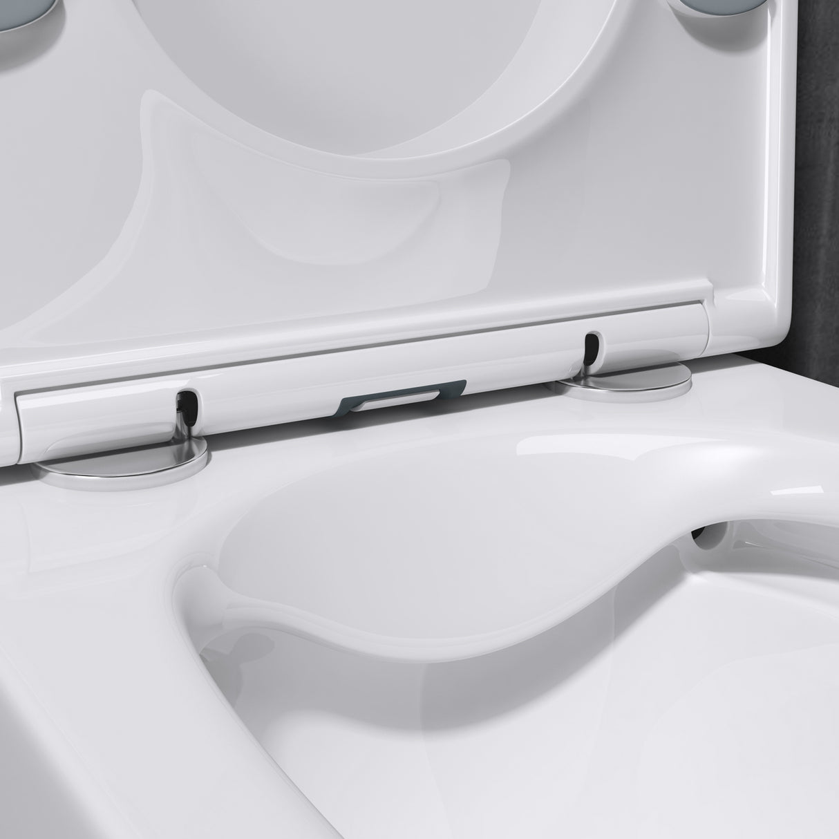 glasvilla Sanitari Bagno Sospeso in Ceramica, WC Sospeso senza Brida con Chiusura di Soft Close Aachen112