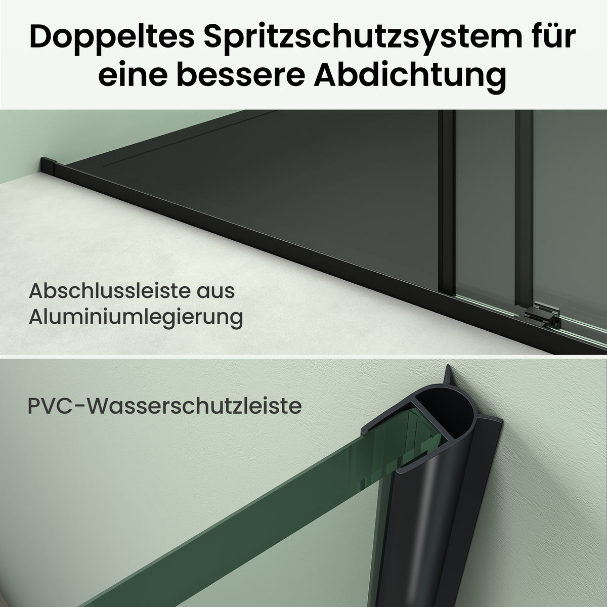 glasvilla Box Doccia Nicchia con Vetro Temperato Trasparente 8mm con Rivestimento Nano, Porta Scorrevole e Maniglia Inox, Porta Doccia con Soft-Close, Teramo67K