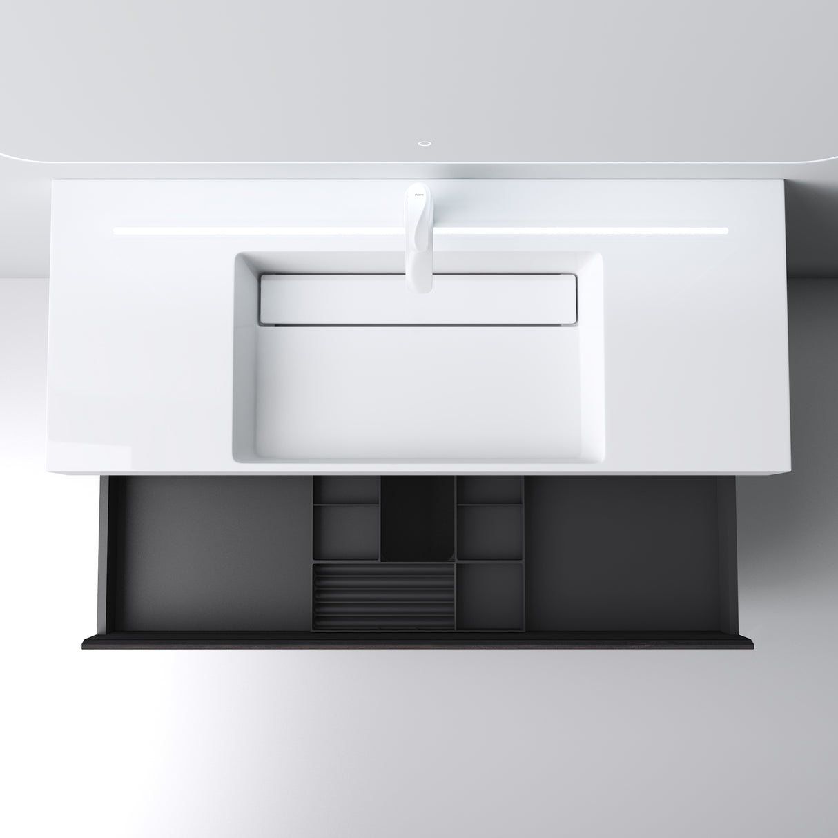 conjunto de muebles de baño glasvilla mueble bajo lavabo 120x48x63cm con 2 cajones incluido lavabo Deep