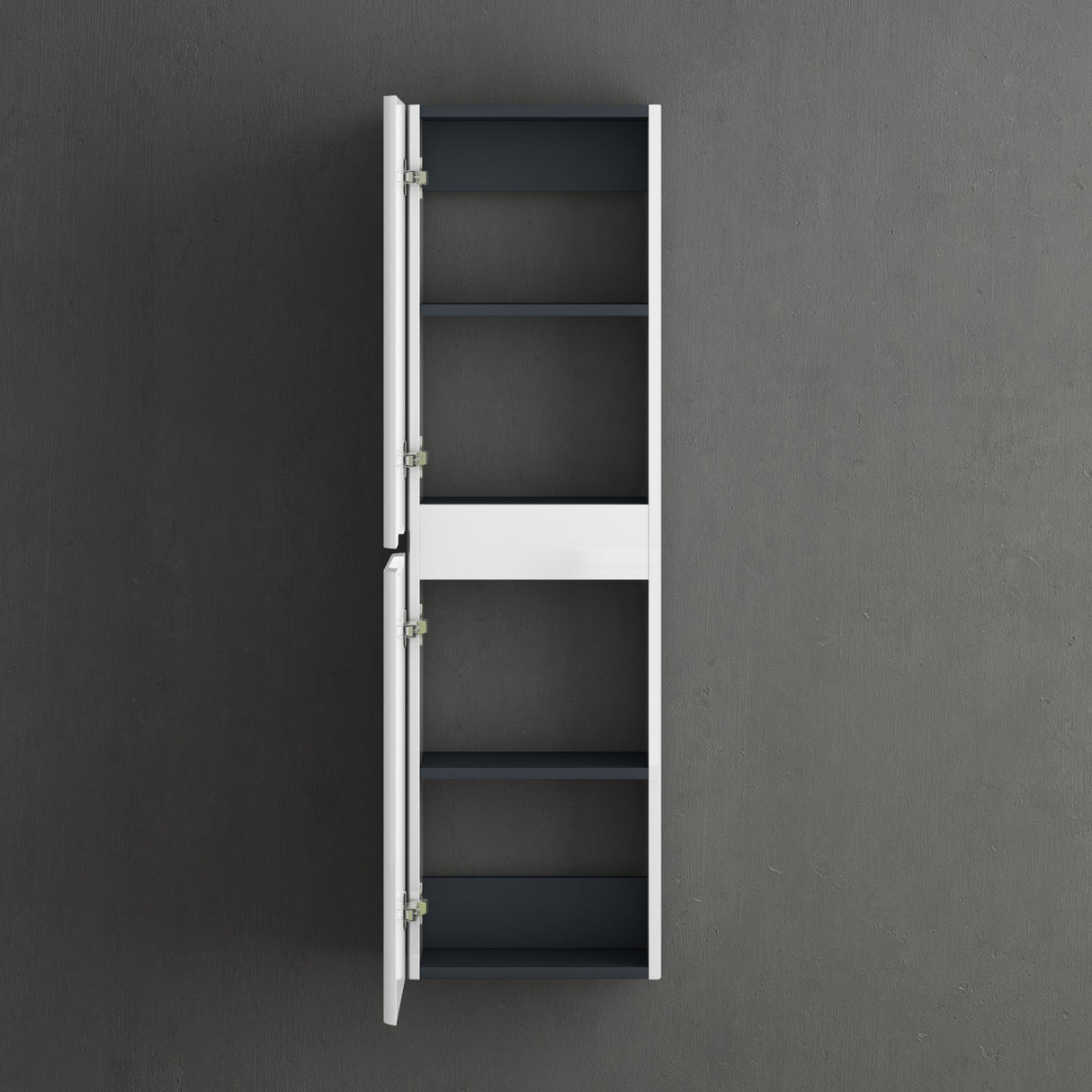 Meuble de salle de bain Glasvilla à 2 portes et 4 compartiments L x P : 35 x 20 cm. Armoire haute de salle de bain avec étagère. Meuble polyvalent Lucca.