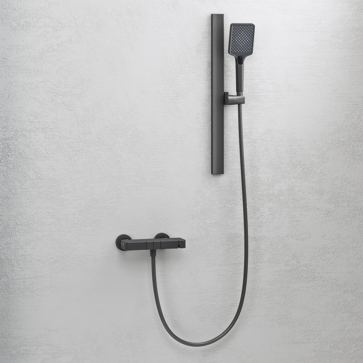 Système de douche Glasvilla avec pommeau de douche effet pluie, 3 jets, pommeau de douche réglable en hauteur avec bec inférieur en aluminium, système de douche 10