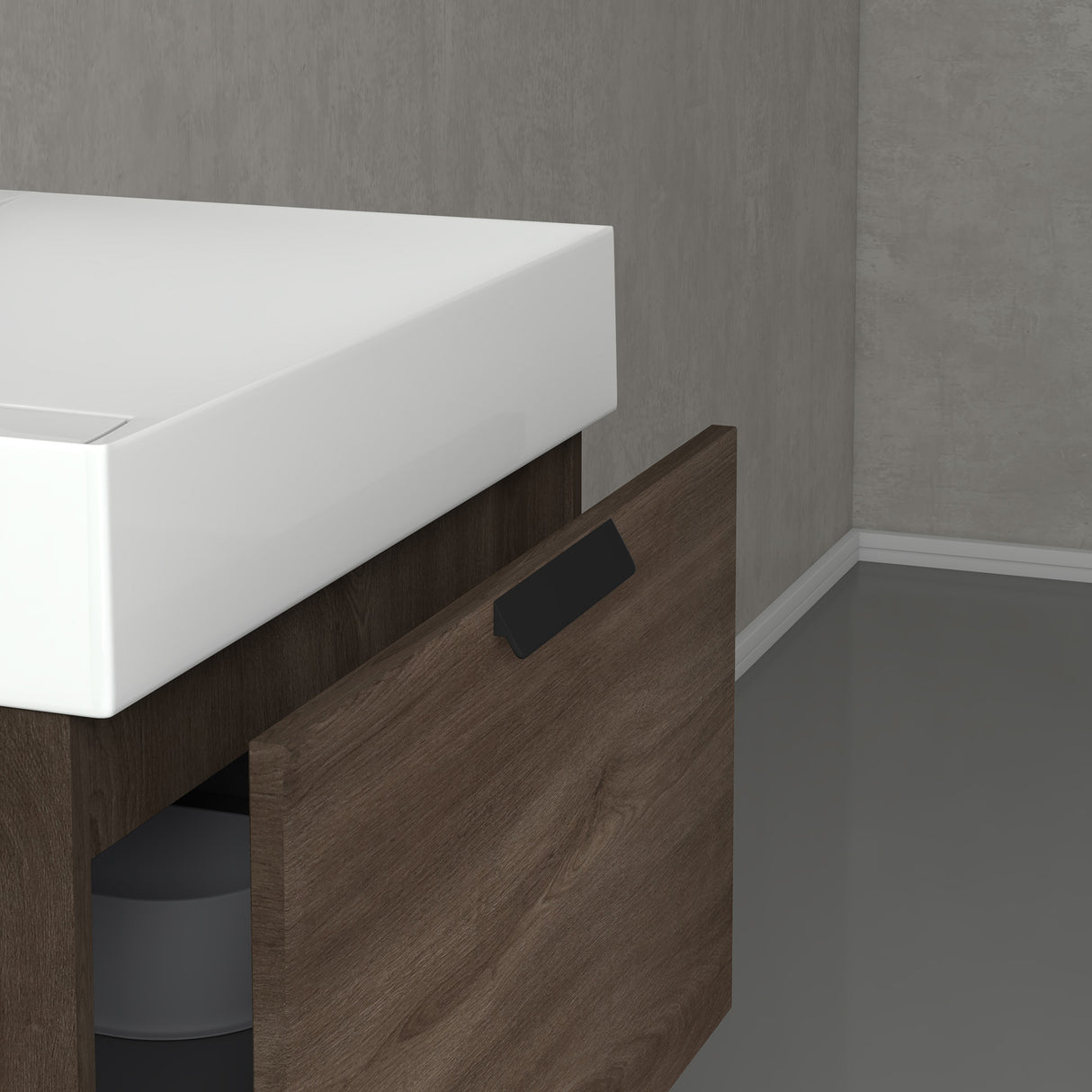 glasvilla Mobile Bagno Sospeso, Mobile da Bagno con Cassetto a Chiusura Soft-Close Include Lavabo, Lonato