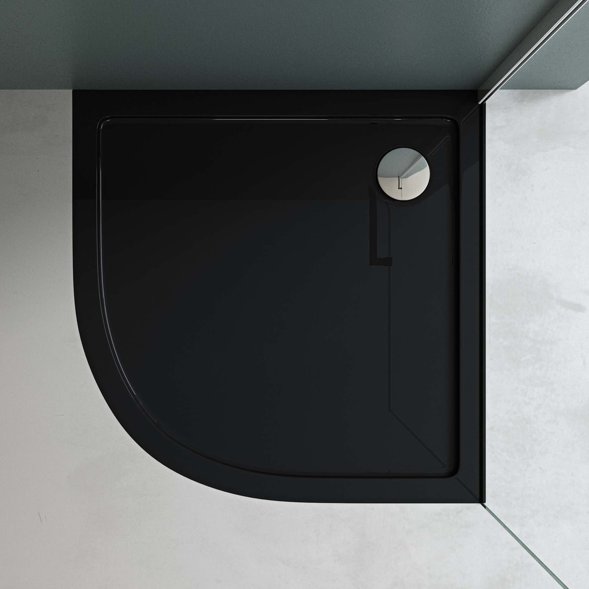 piatto doccia glasvilla in acrilico sanitario a quarto di cerchio Faro3