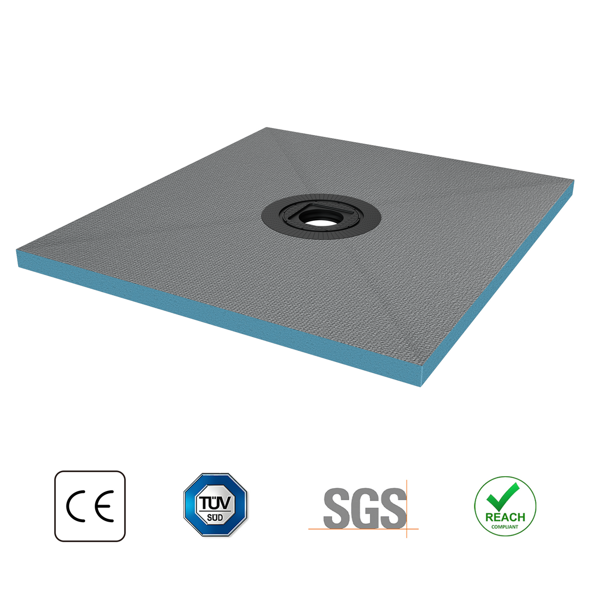 Élément de douche Glasvilla, panneau de douche carrelable, éléments de douche avec caniveaux, receveur de douche affleurant le sol, panneau XPS incliné