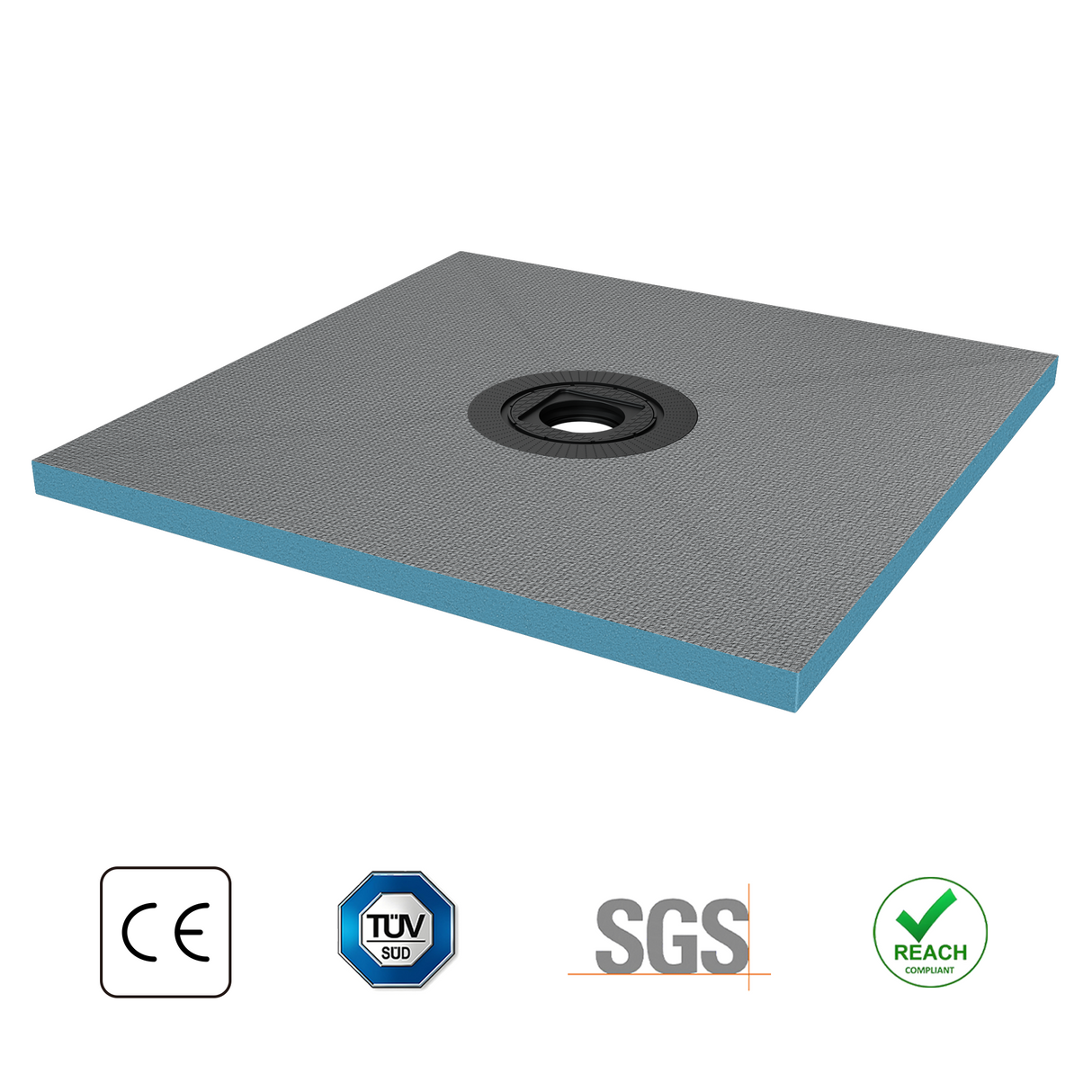 Élément de douche Glasvilla, panneau de douche carrelable, éléments de douche avec caniveaux, receveur de douche affleurant le sol, panneau XPS incliné