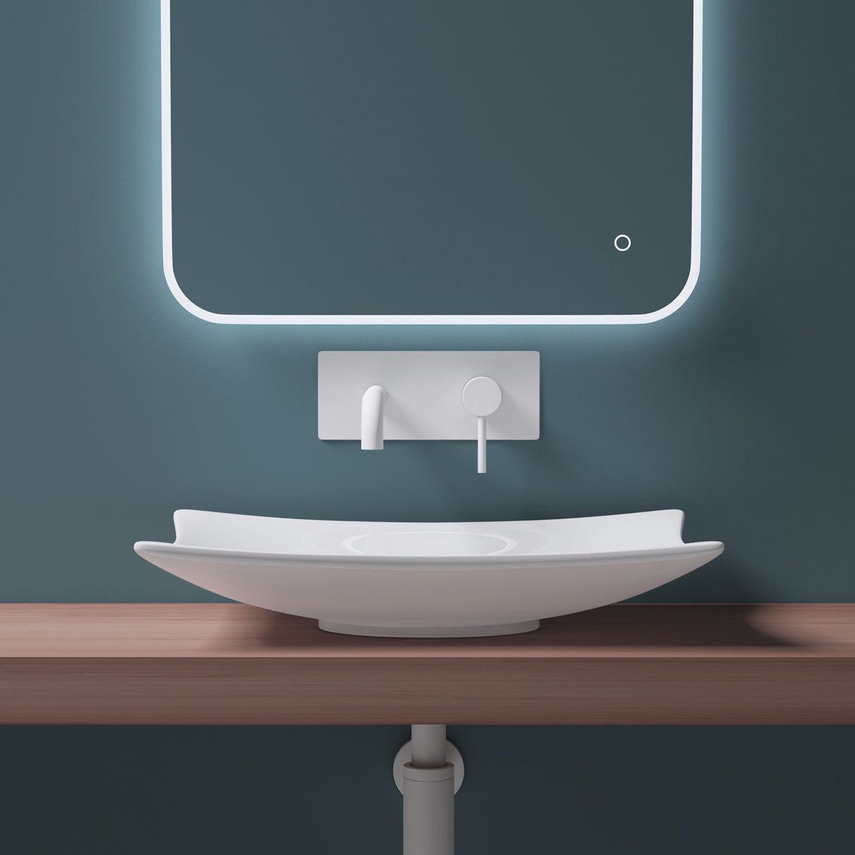 Lavabo da appoggio Glasvilla in ceramica quadrata con rivestimento nano Brüssel910