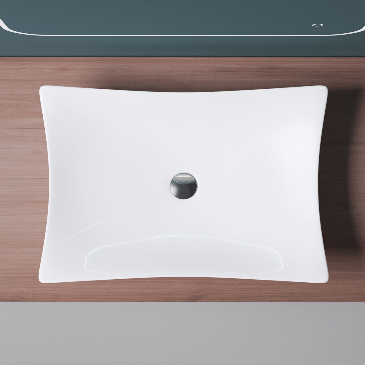 Lavabo da appoggio Glasvilla in ceramica quadrata con rivestimento nano Brüssel910
