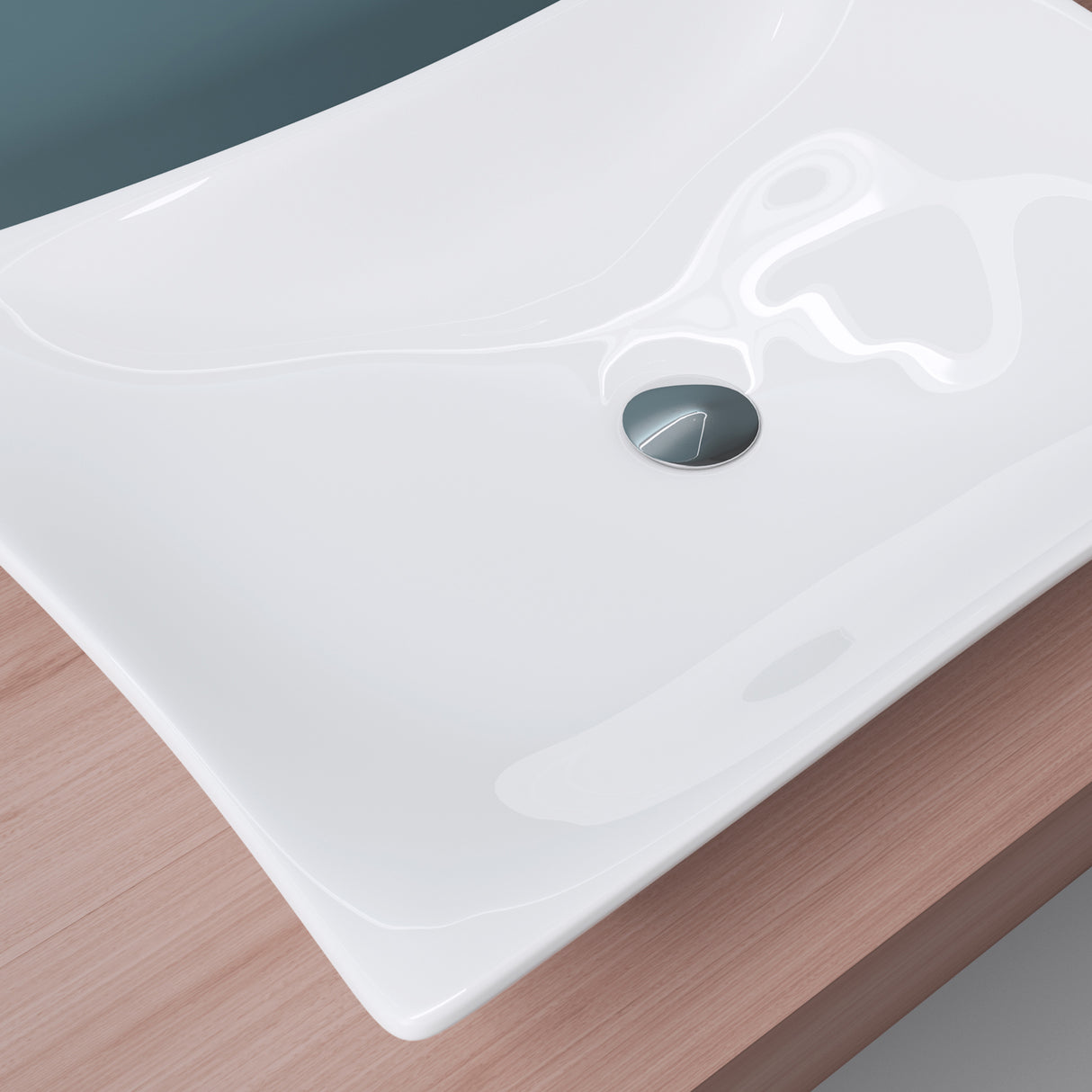 Lavabo da appoggio Glasvilla in ceramica quadrata con rivestimento nano Brüssel910
