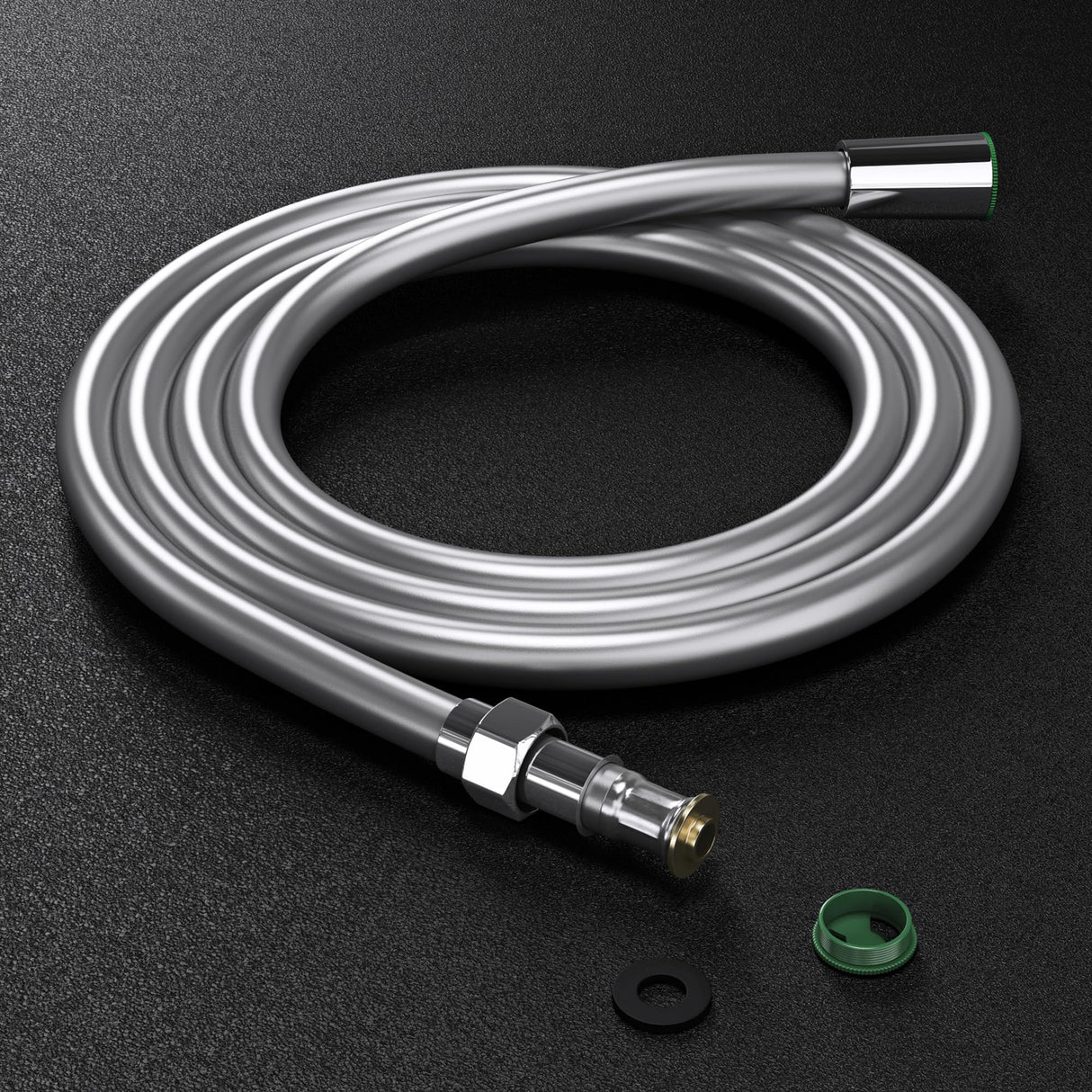 Tubo doccia Glasvilla flessibile doccia liscio effetto metallo cromato con protezione antipiega