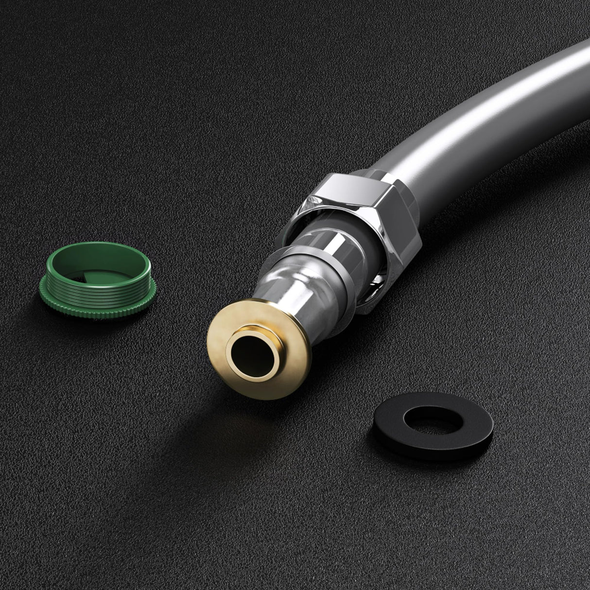 Tubo doccia Glasvilla flessibile doccia liscio effetto metallo cromato con protezione antipiega