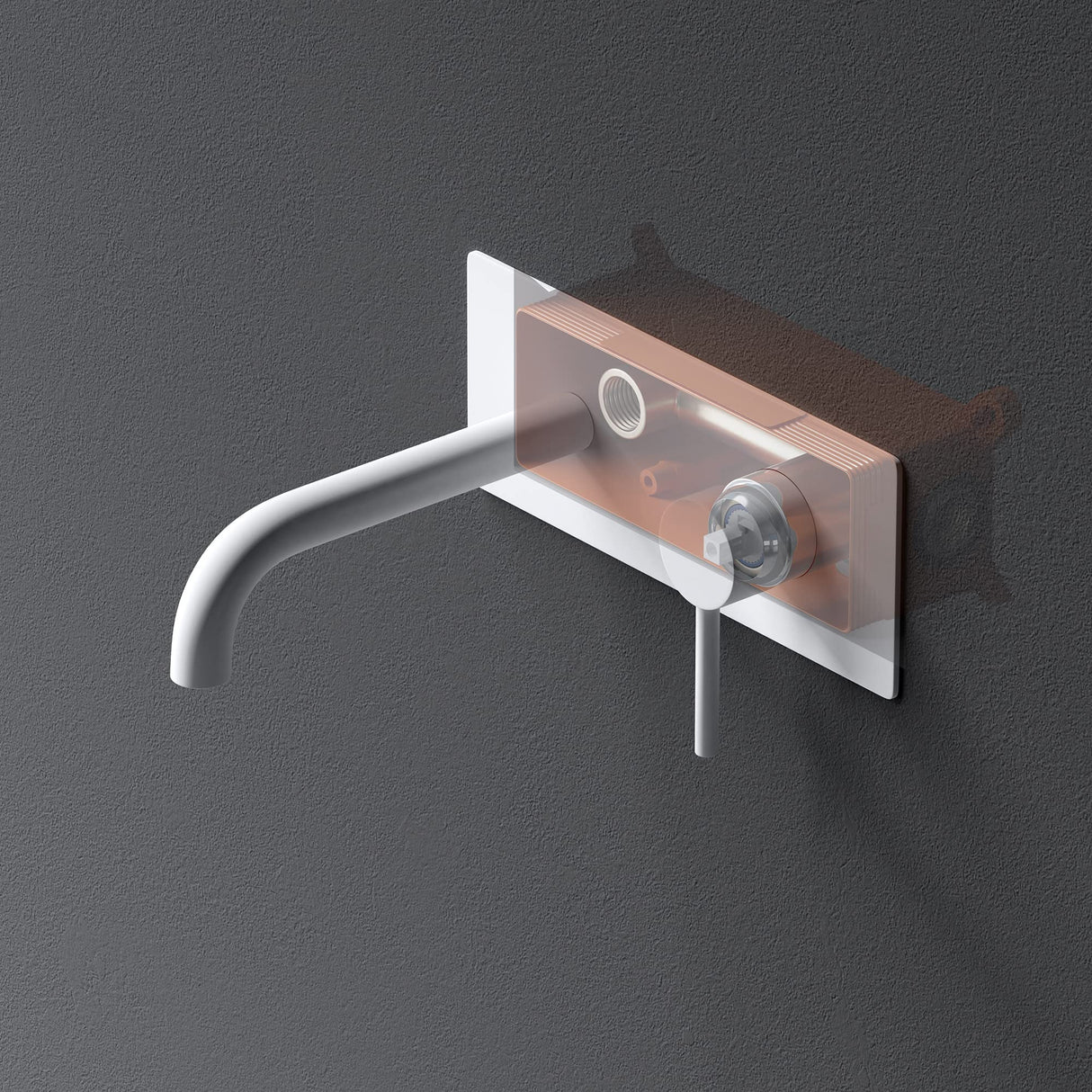 glasvilla Miscelatore per Lavabo a Muro Rubinetto Lavabo a Parete per bagno con Corpo a Incasso