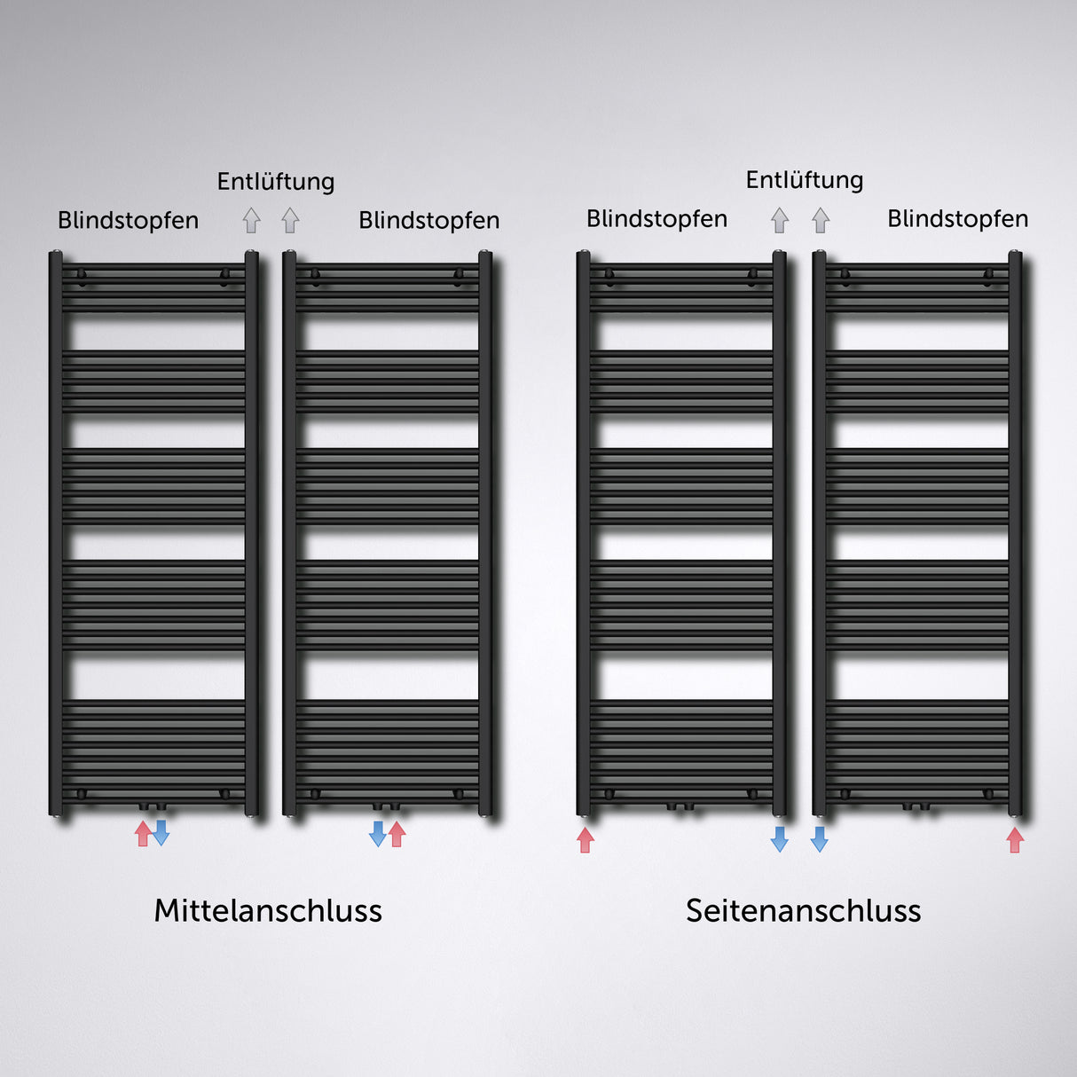 glasvilla Radiatore Piatto con Elemento Riscaldante Radiatore Scaldasalviette Elettrico Termoarredo da Bagno Radiatore Tubolare per Riscaldamento Bagno RHE